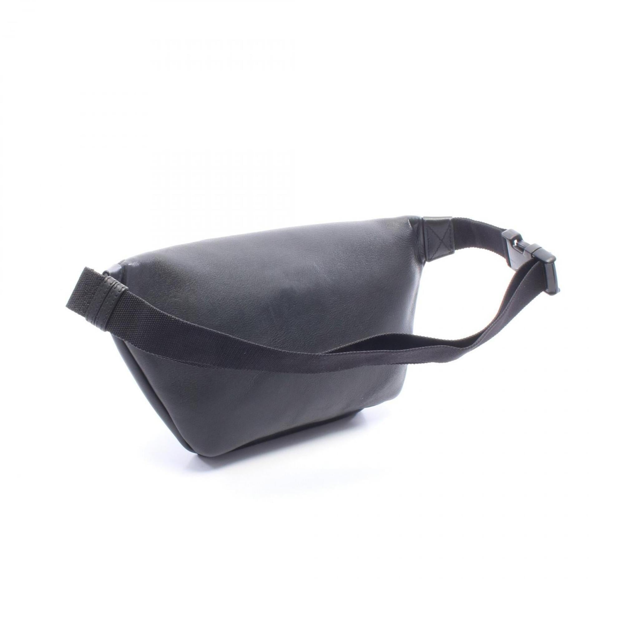 Balenciaga Black White Leather Fanny Pack Handbag (Pre-Owned)
