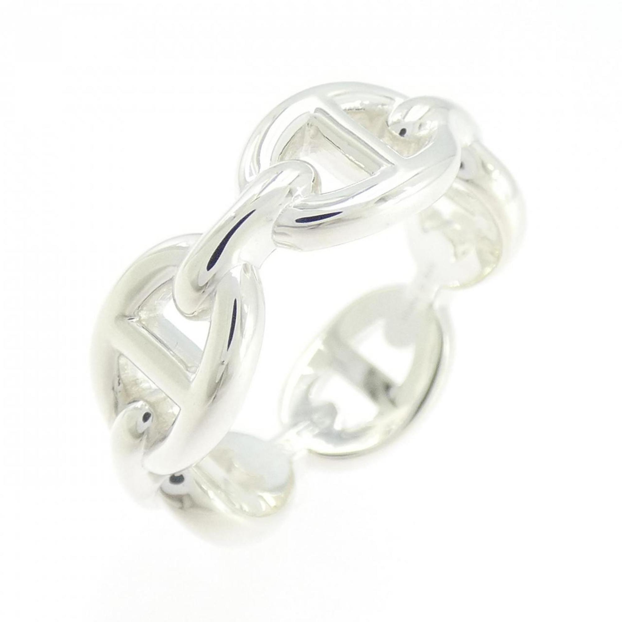 Hermes Silver Silver 925 Band Ring (Pre-Owned)