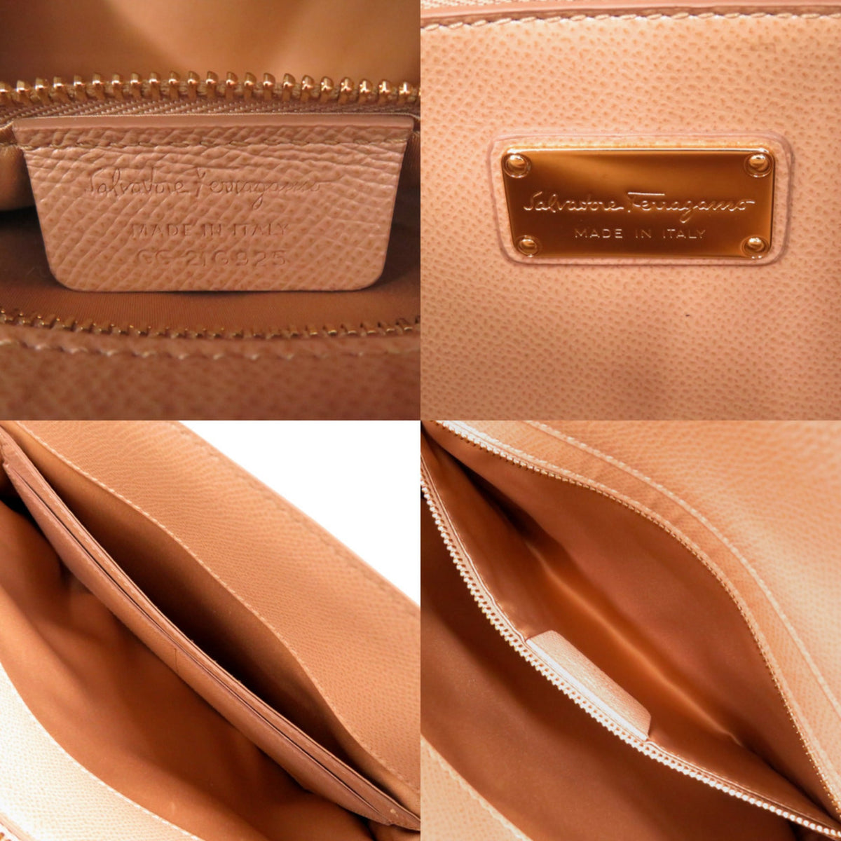 Salvatore Ferragamo Beige Leather Handbag Shoulder Bag (Pre-Owned)