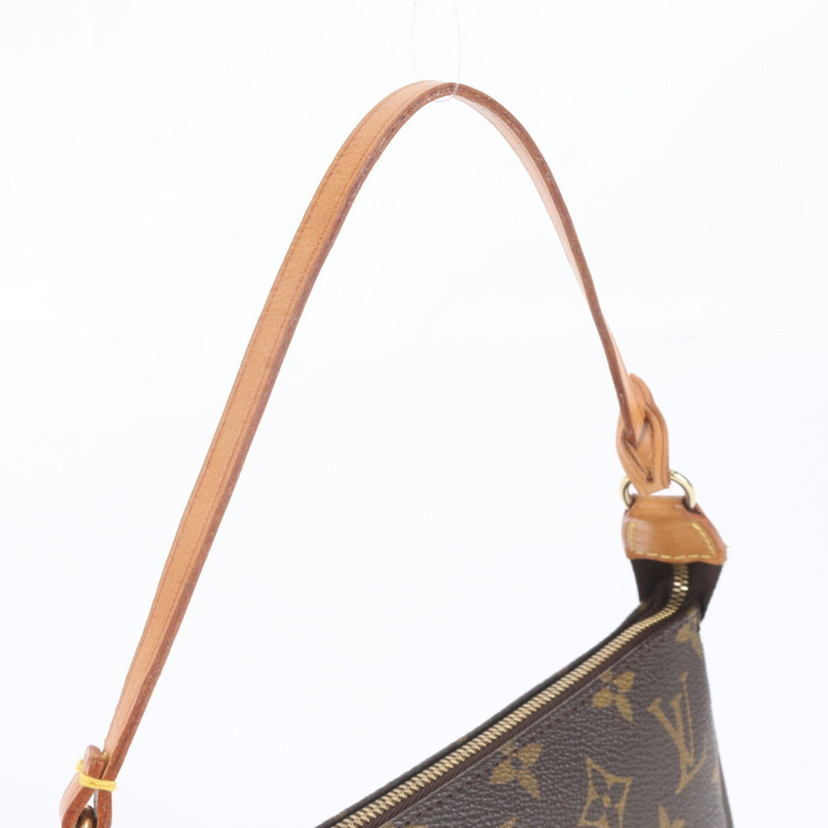 Louis Vuitton Brown Leather Coated Canvas Handbag Pochette (Pre-Owned)