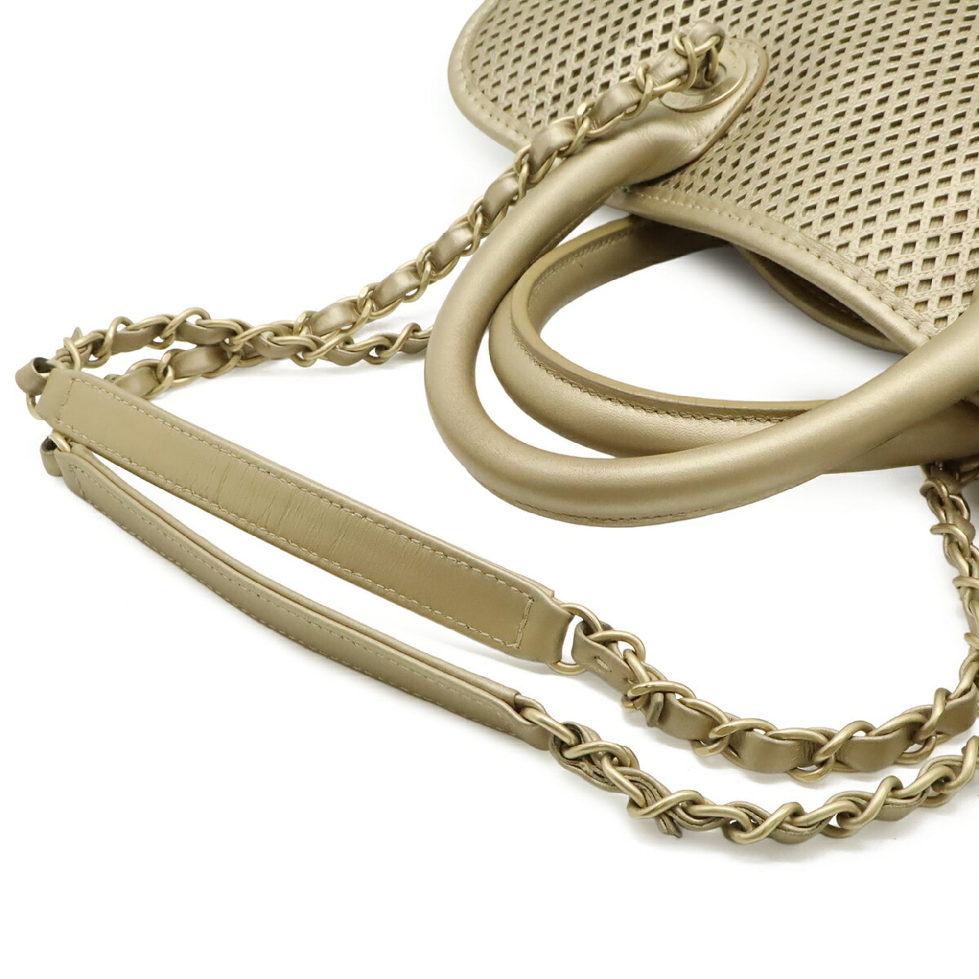 Chanel Champagne Gold Mesh Shoulder Bag Tote Bag (Pre-Owned)