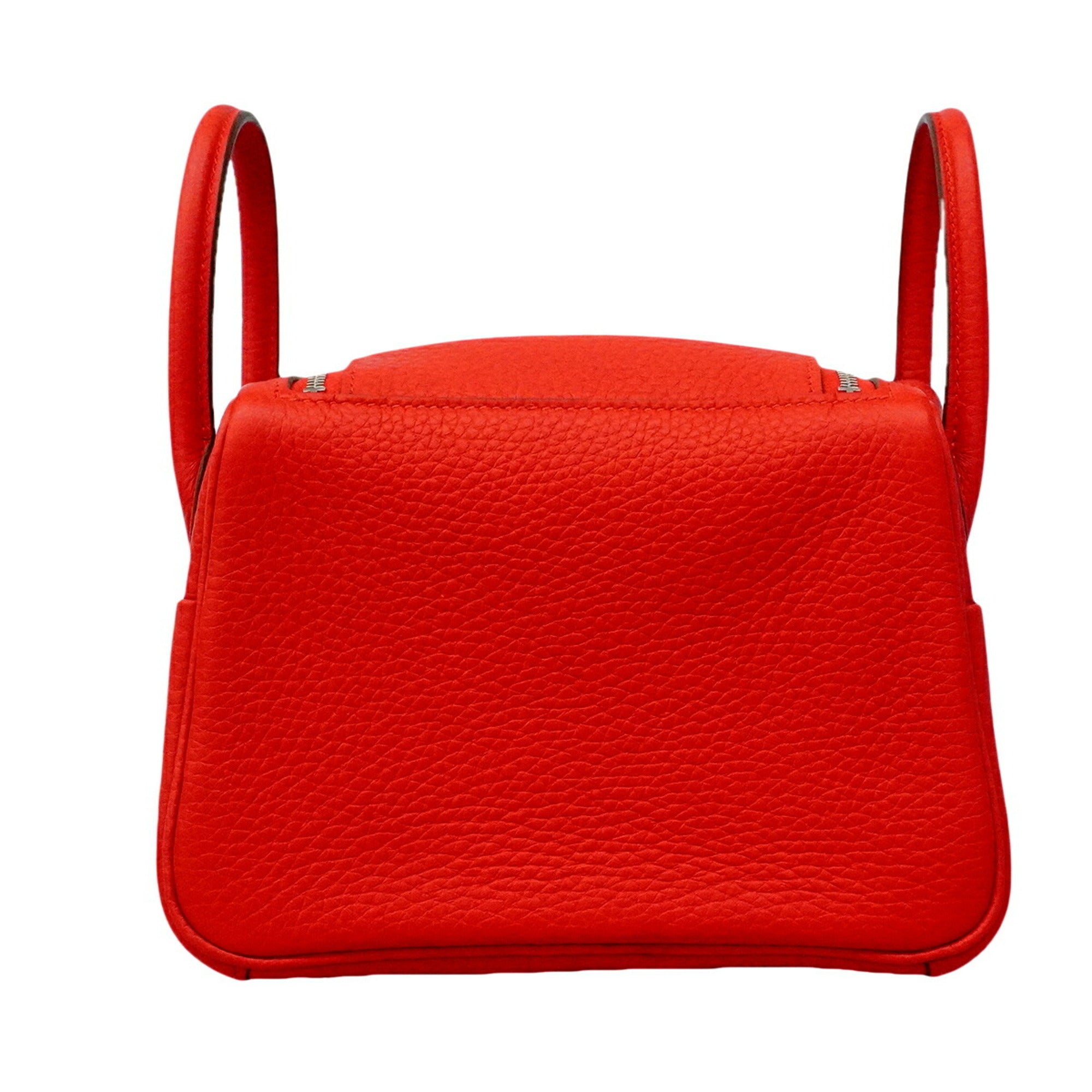 Hermes Red Color Taurillon Clemence Leather Handbag (Pre-Owned)