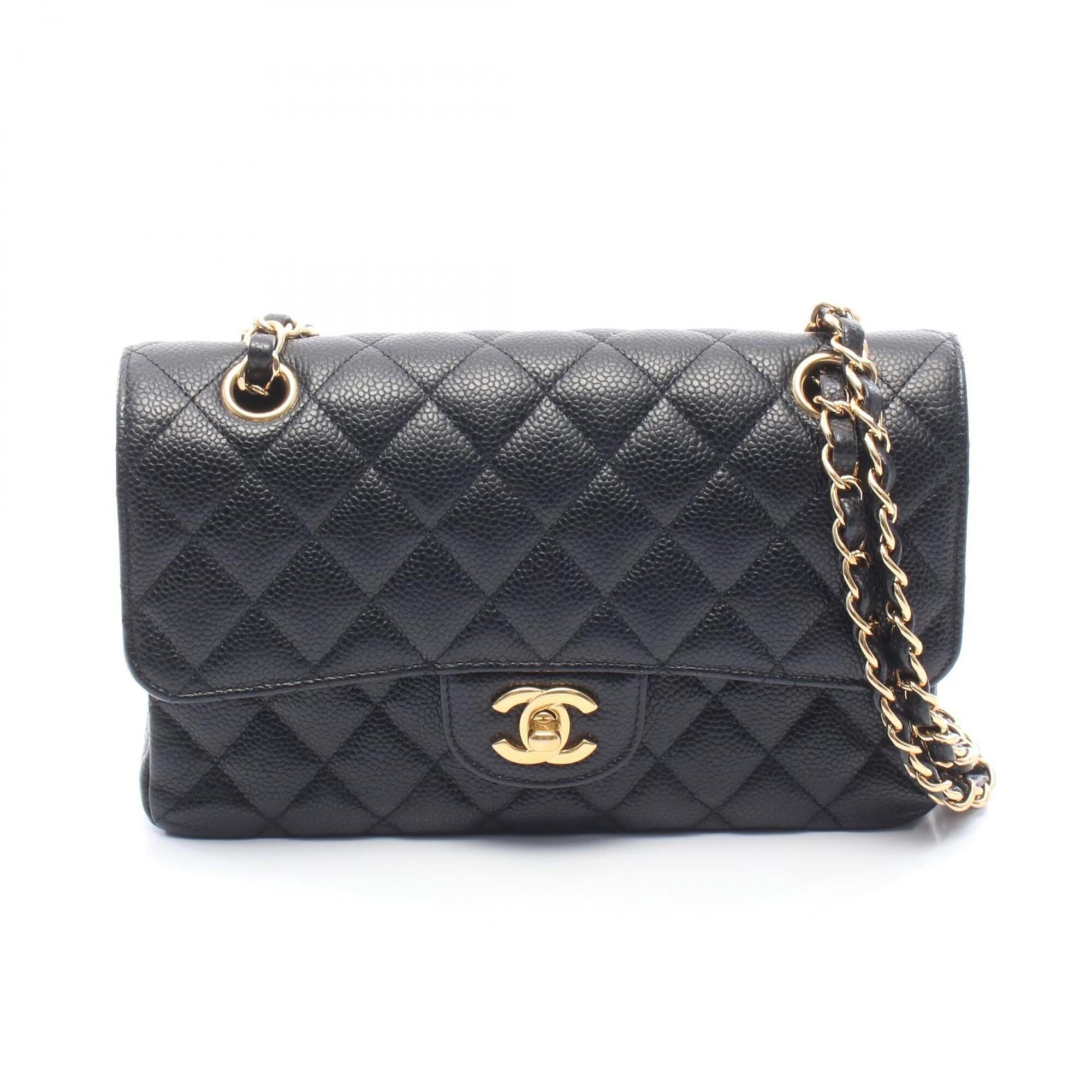 Chanel Black Leather Handbag Shoulder Bag (Pre-Owned)