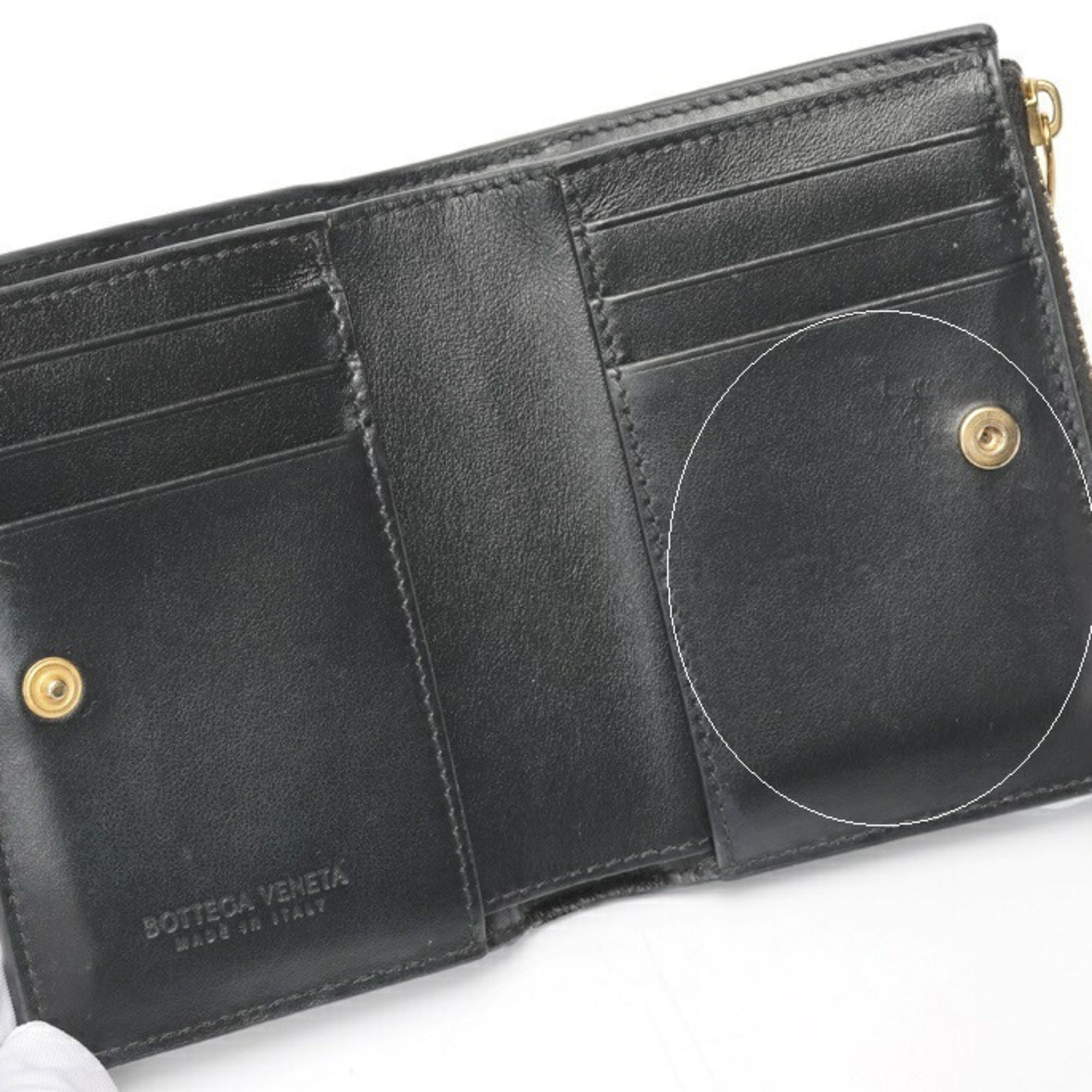 Bottega Veneta Black Leather Wallet (Bi-Fold) (Pre-Owned)
