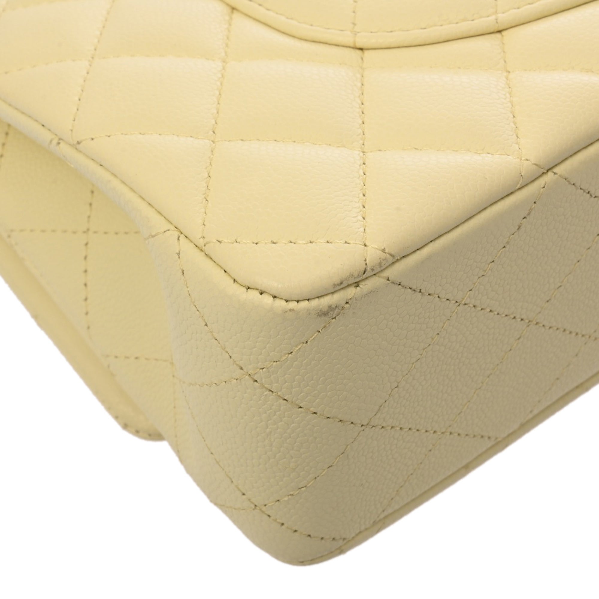 Chanel Yellow Grained Calfskin Handbag Shoulder Bag (Pre-Owned)