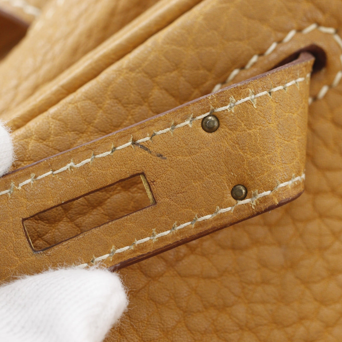 Hermes Beige Natural Fjord Leather Handbag (Pre-Owned)