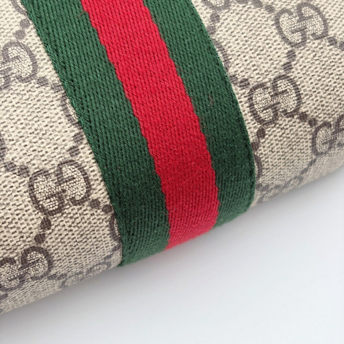 Gucci Beige Brown Gg Supreme Canvas Leather Shoulder Bag (Pre-Owned)