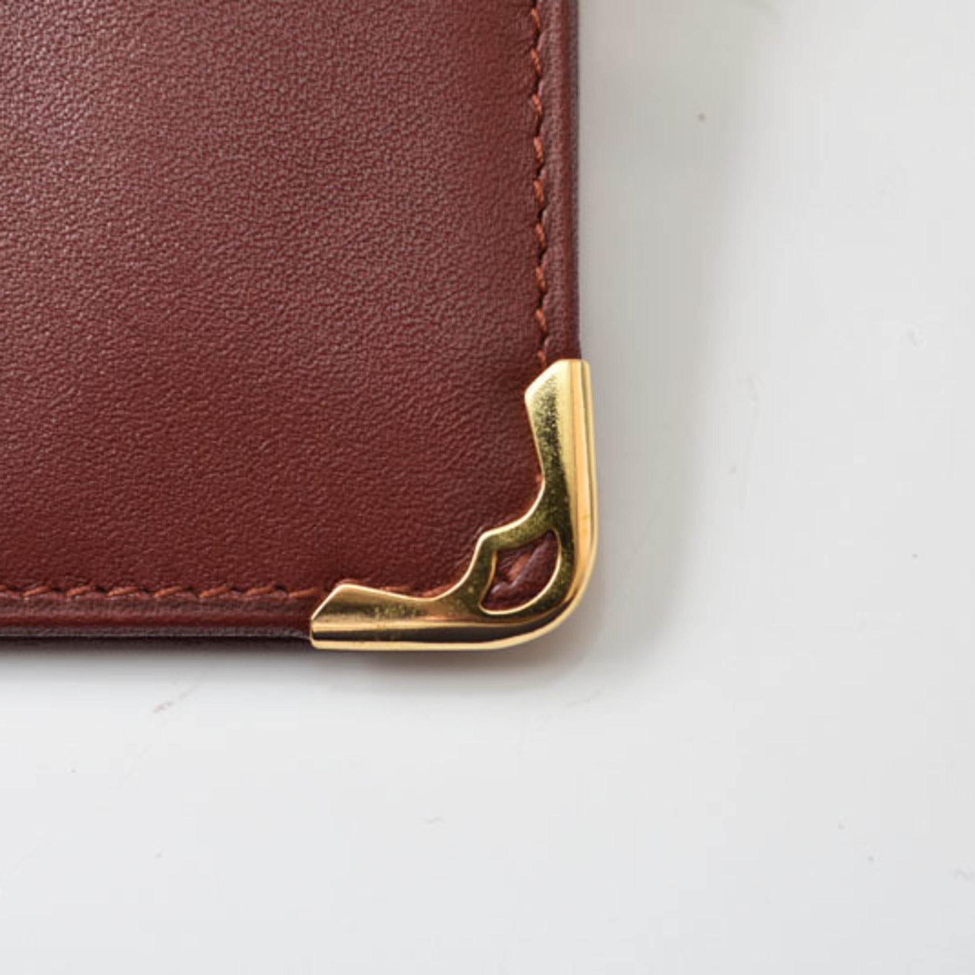 Cartier Bordeaux Leather Wallet (Bi-Fold) (Pre-Owned)