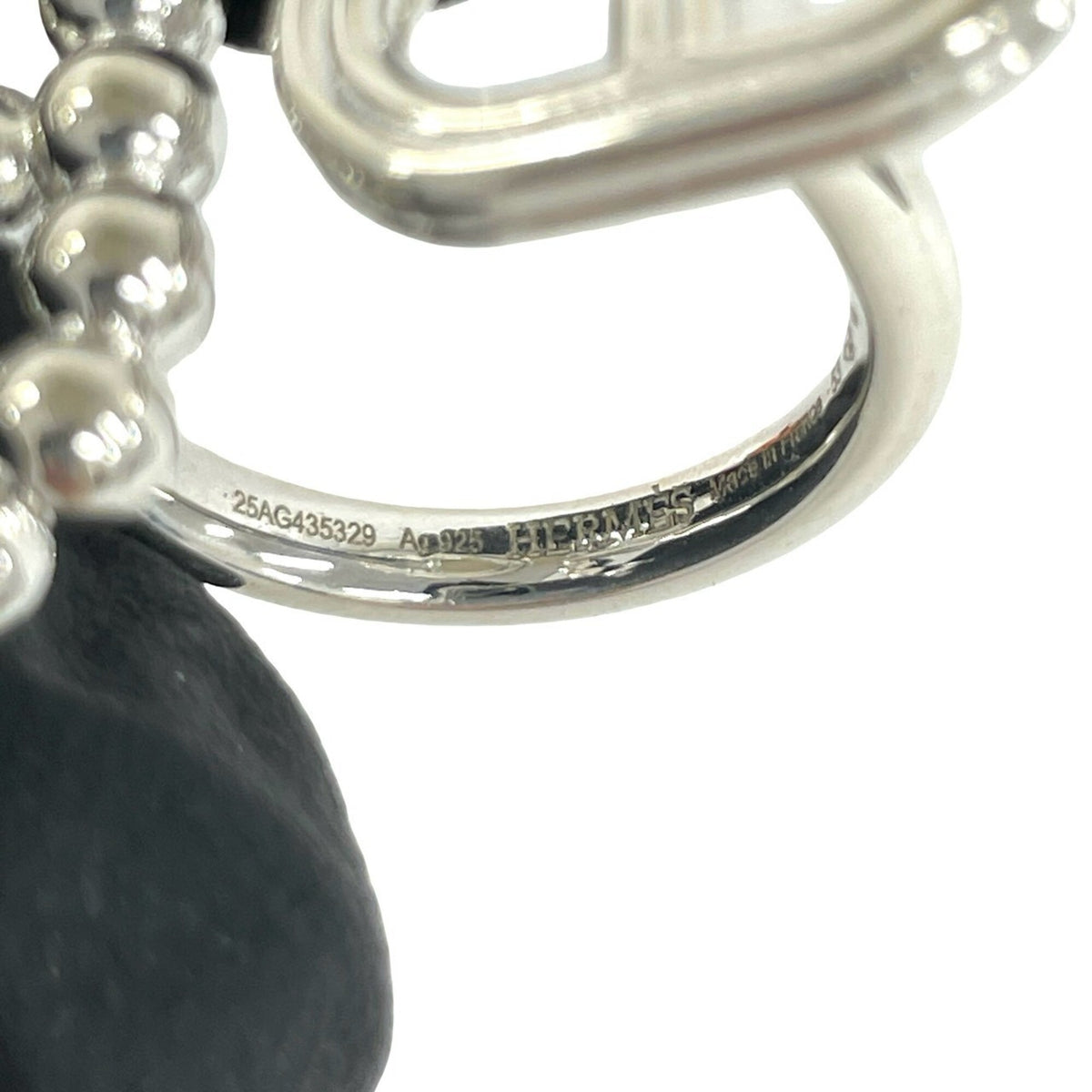 Hermes Silver Silver 925 Band Ring (Pre-Owned)