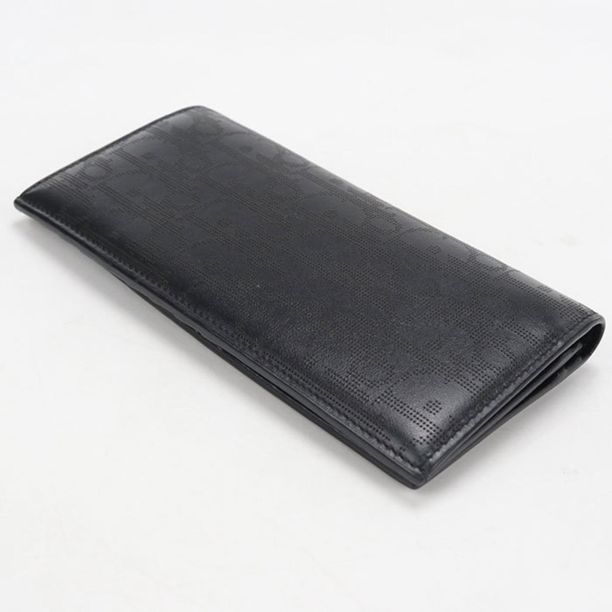 Christian Dior Black Leather Long Wallet (Bi-Fold) (Pre-Owned)