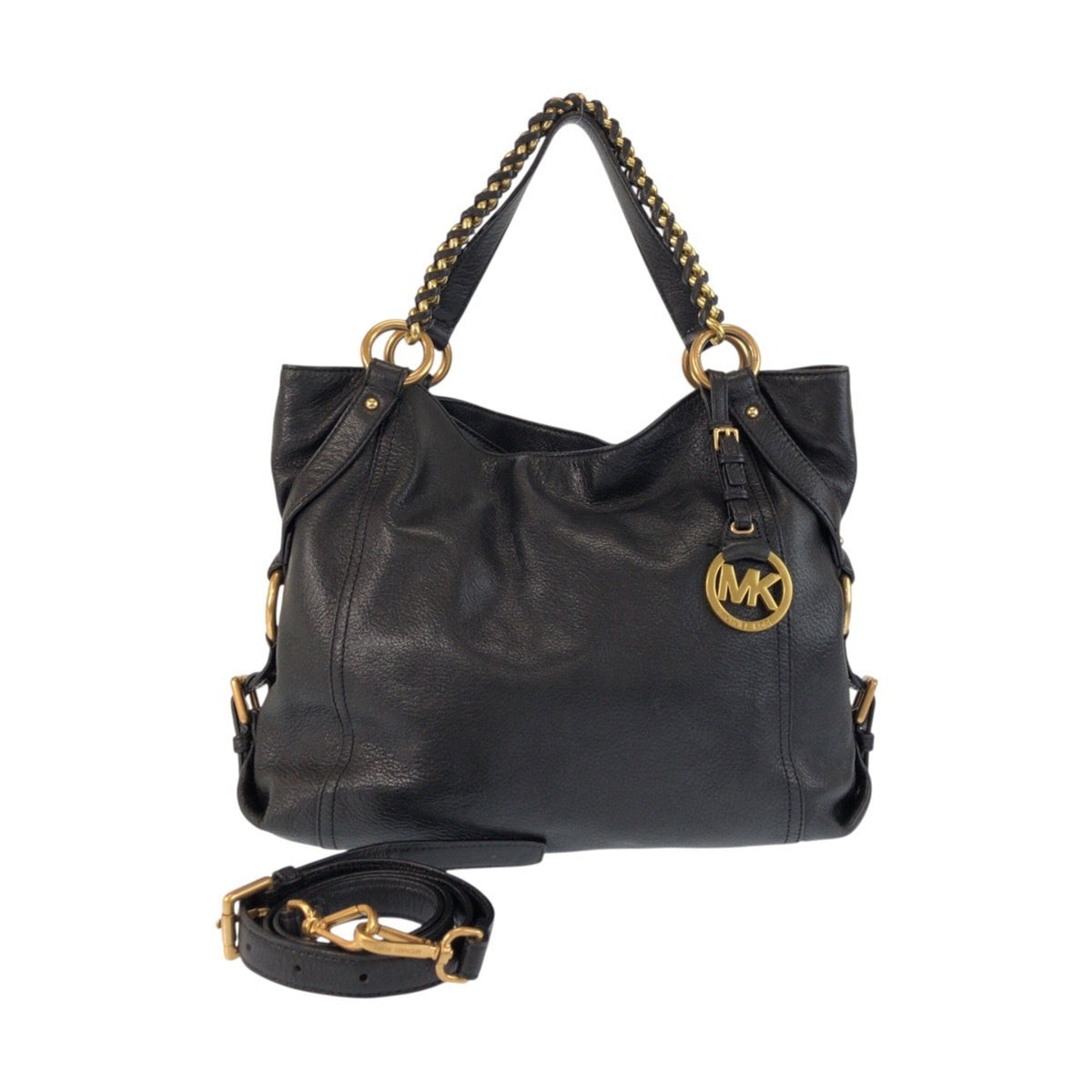 Michael Kors Black Leather Shoulder Bag Tote Bag (Pre-Owned)