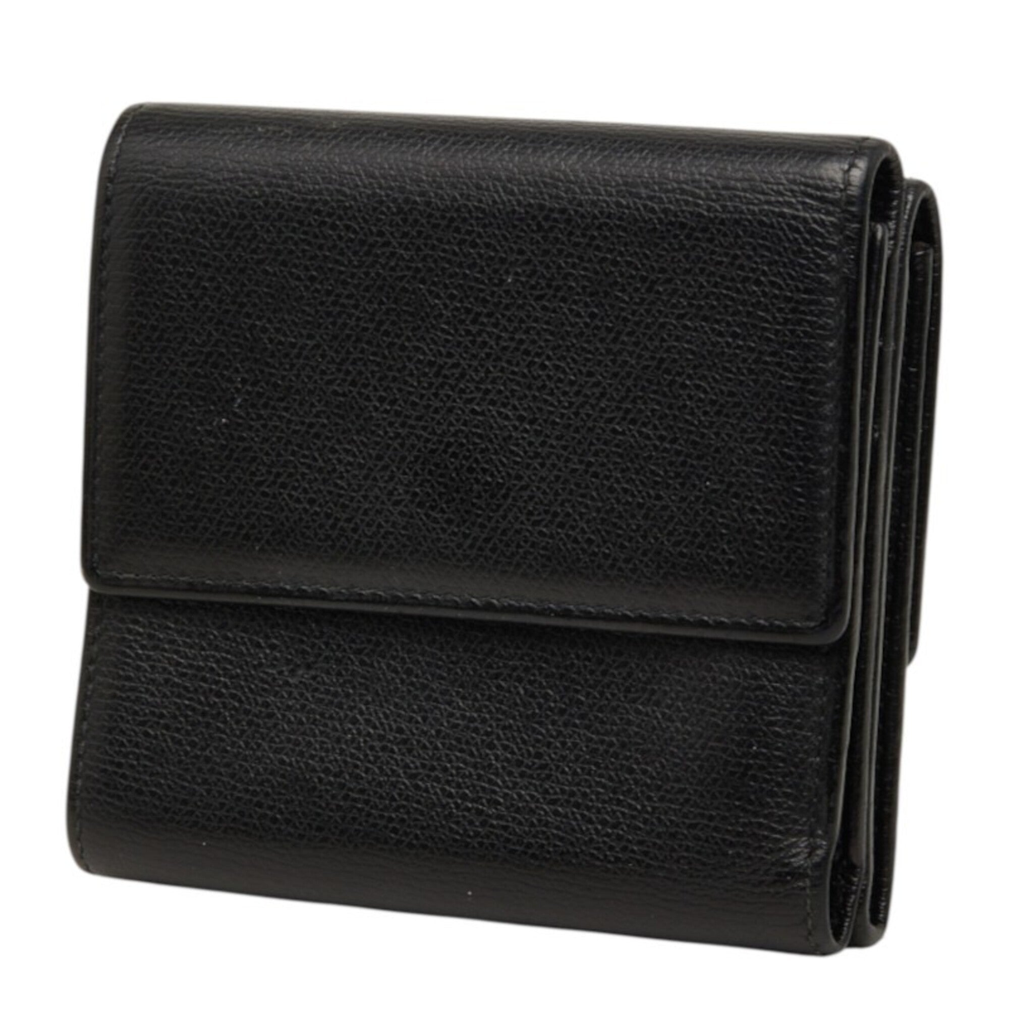 Chanel Gold Black Leather Wallet (Bi-Fold) (Pre-Owned)