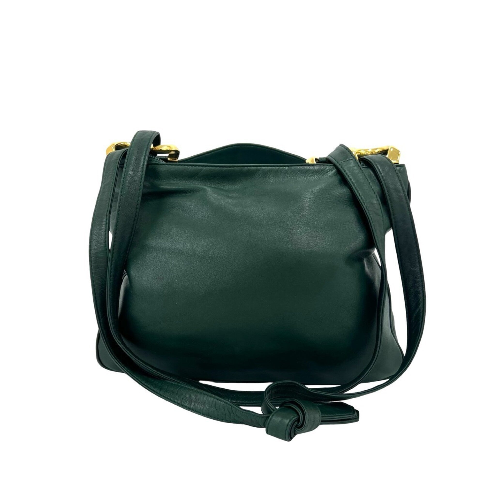 Loewe Green Leather Pochette Shoulder Bag (Pre-Owned)