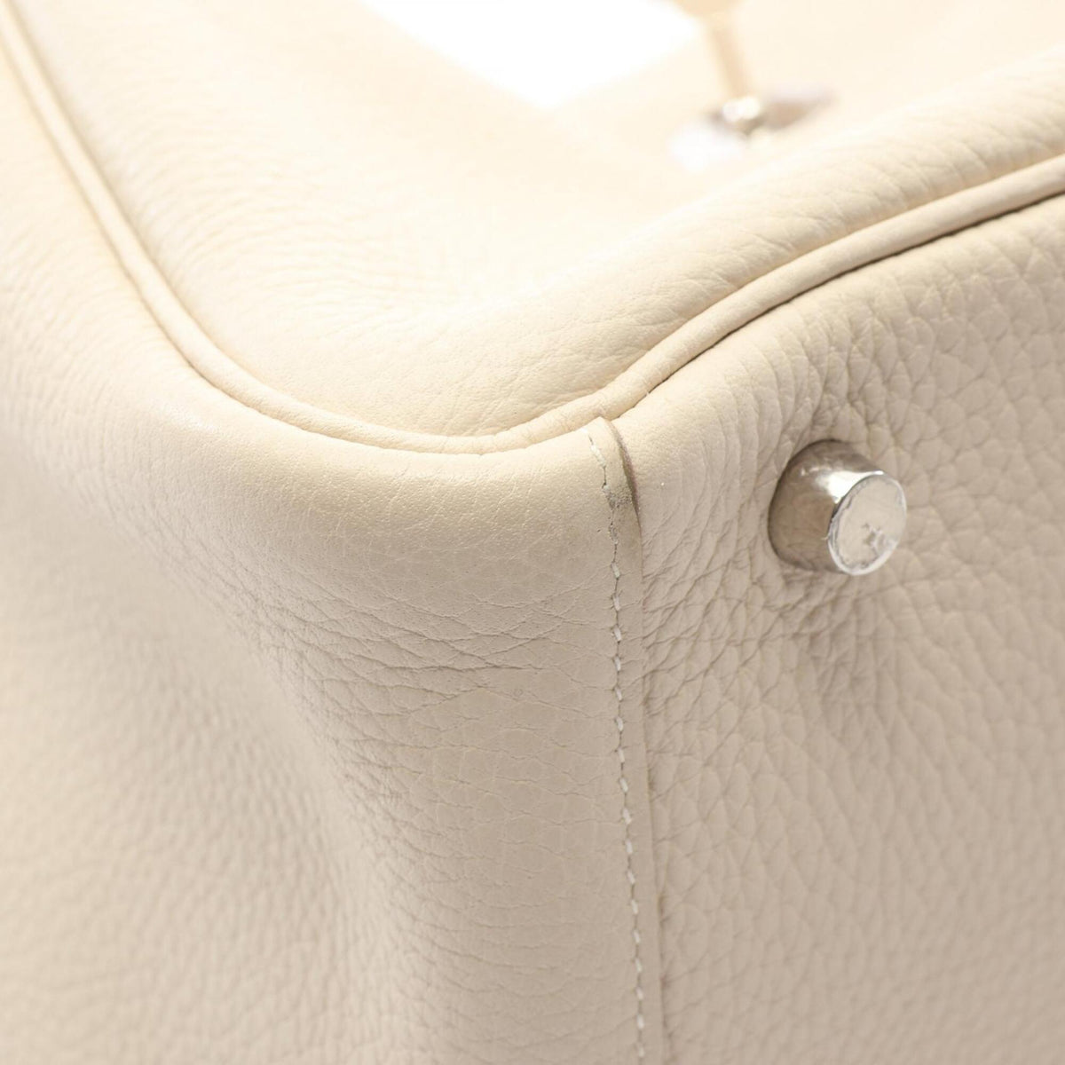 Hermes Ivory Taurillon Clemence Leather Handbag Shoulder Bag (Pre-Owned)