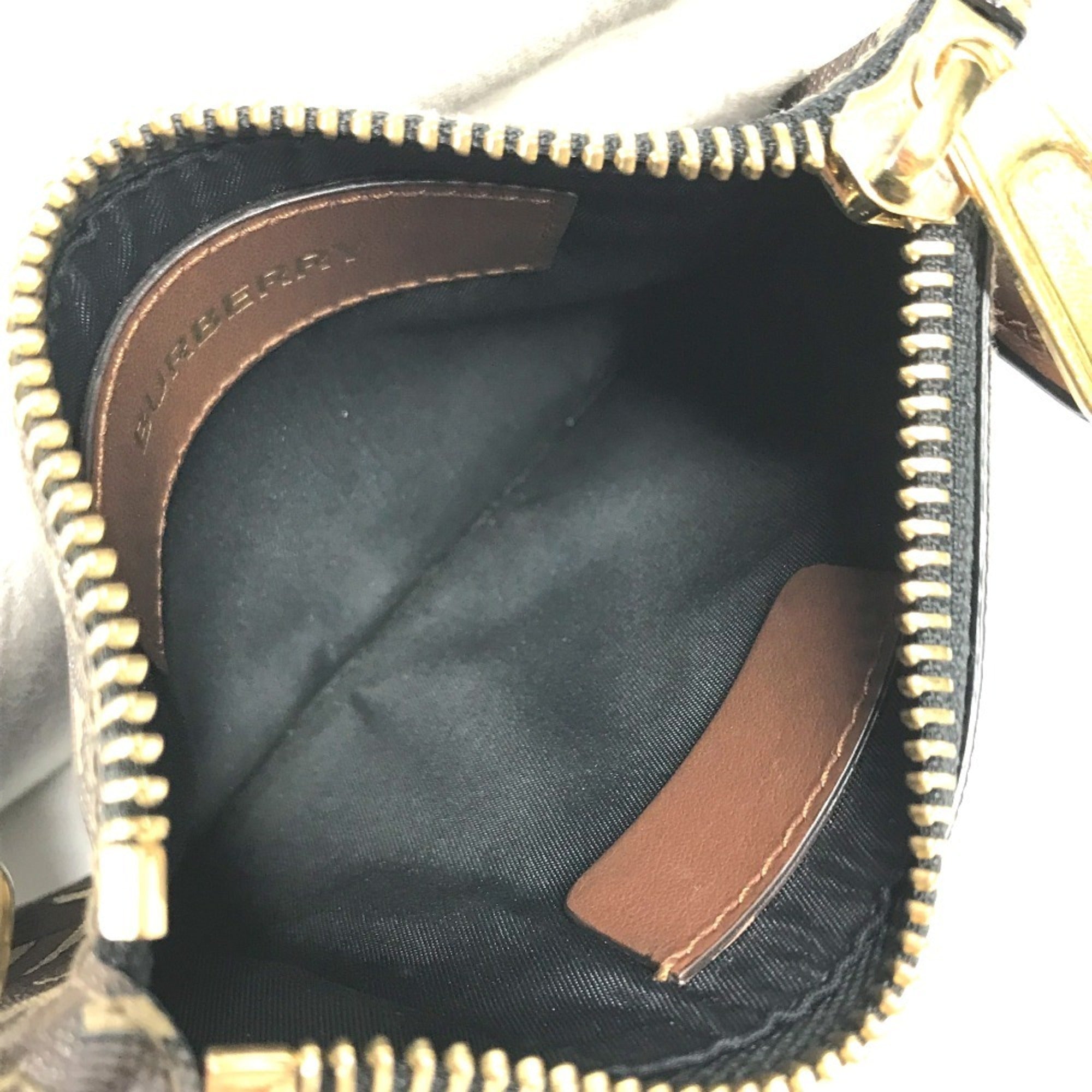 Burberry Brown Leather Pvc Coin Purse/Coin Case (Pre-Owned)