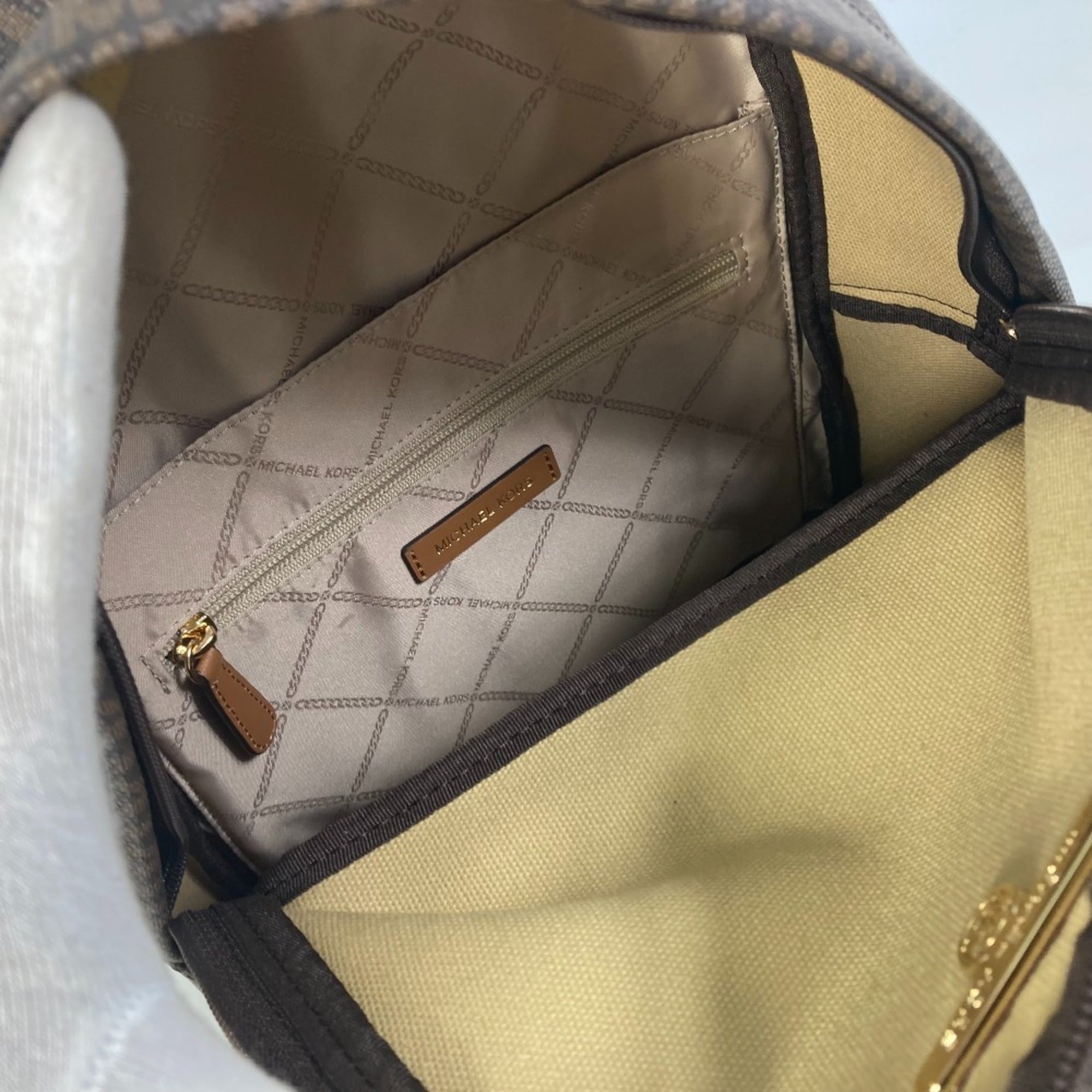 Michael Kors Brown Pvc Leather Backpack (Pre-Owned)