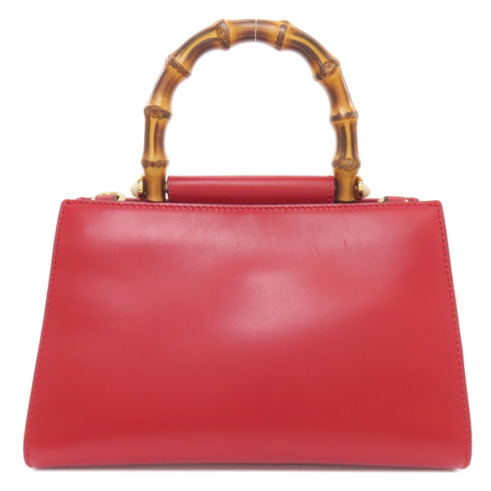 Gucci Red Color Leather Handbag (Pre-Owned)