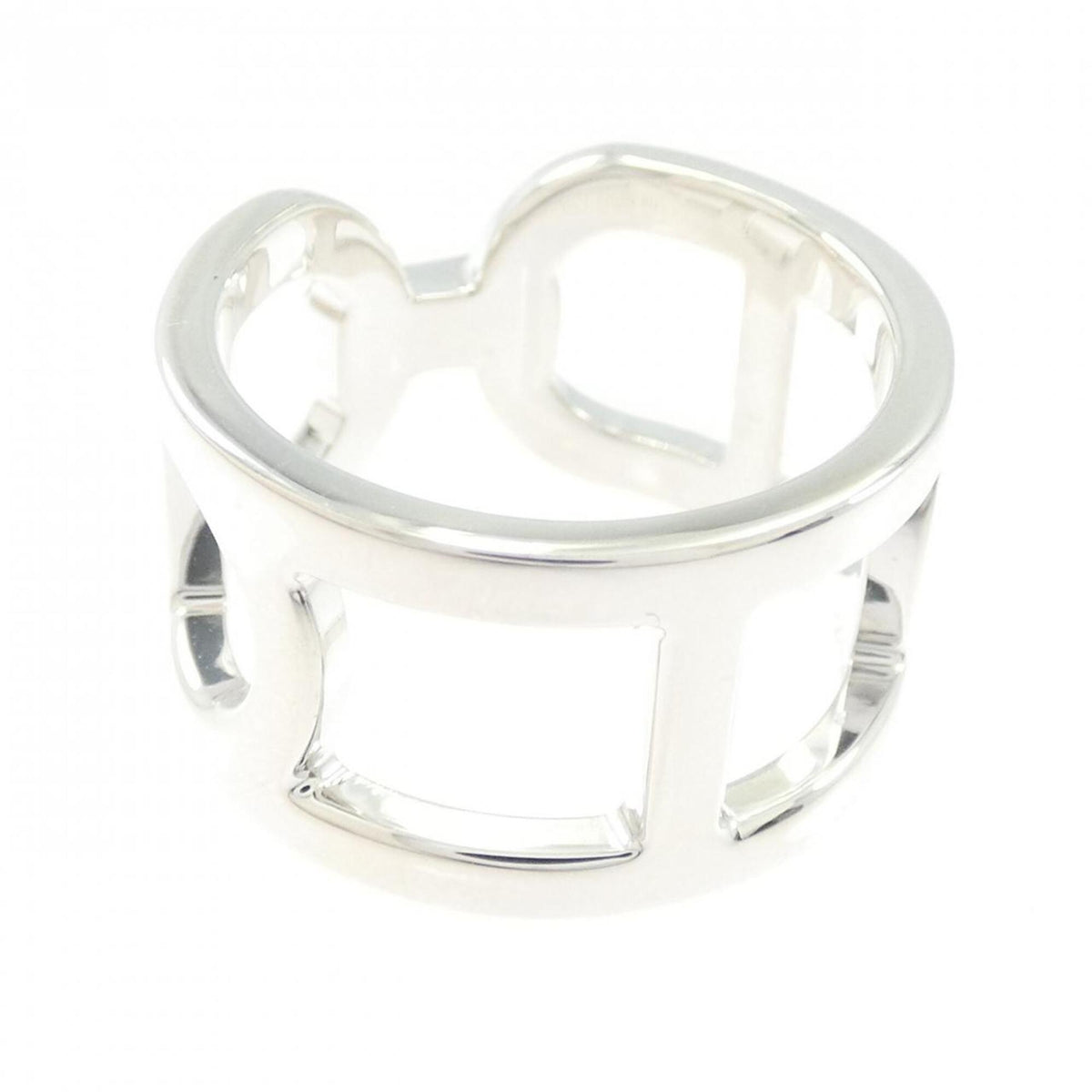 Hermes Silver Silver 925 Band Ring (Pre-Owned)
