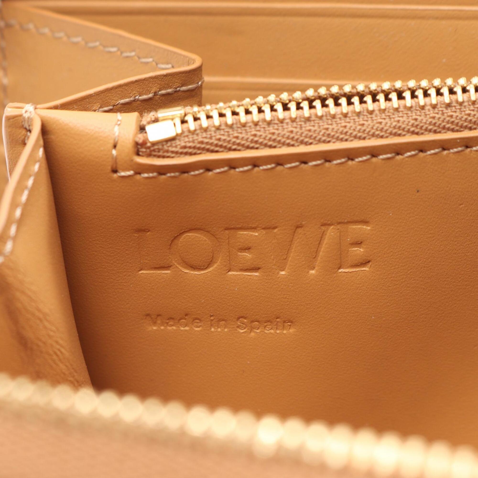 Loewe Beige Brown Ivory Leather Long Wallet (Bi-Fold) (Pre-Owned)