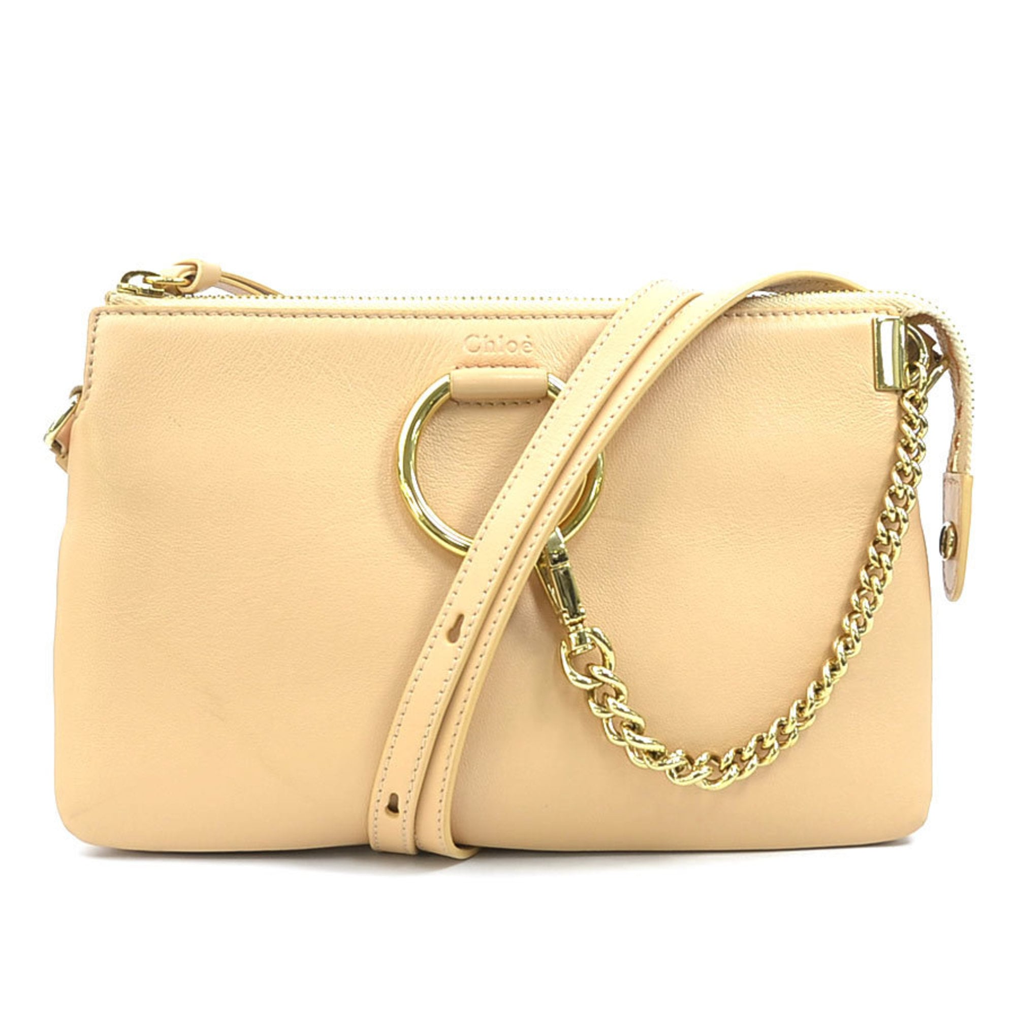 Chloé Pink Beige Leather Shoulder Bag (Pre-Owned)