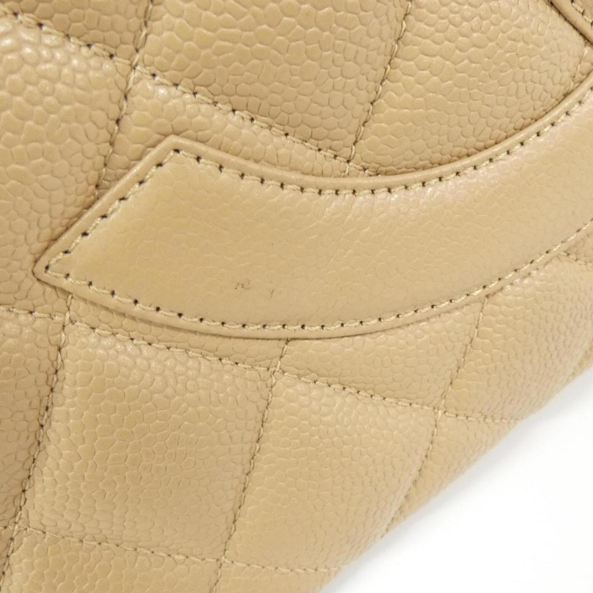 Chanel Beige Grained Calfskin Handbag (Pre-Owned)