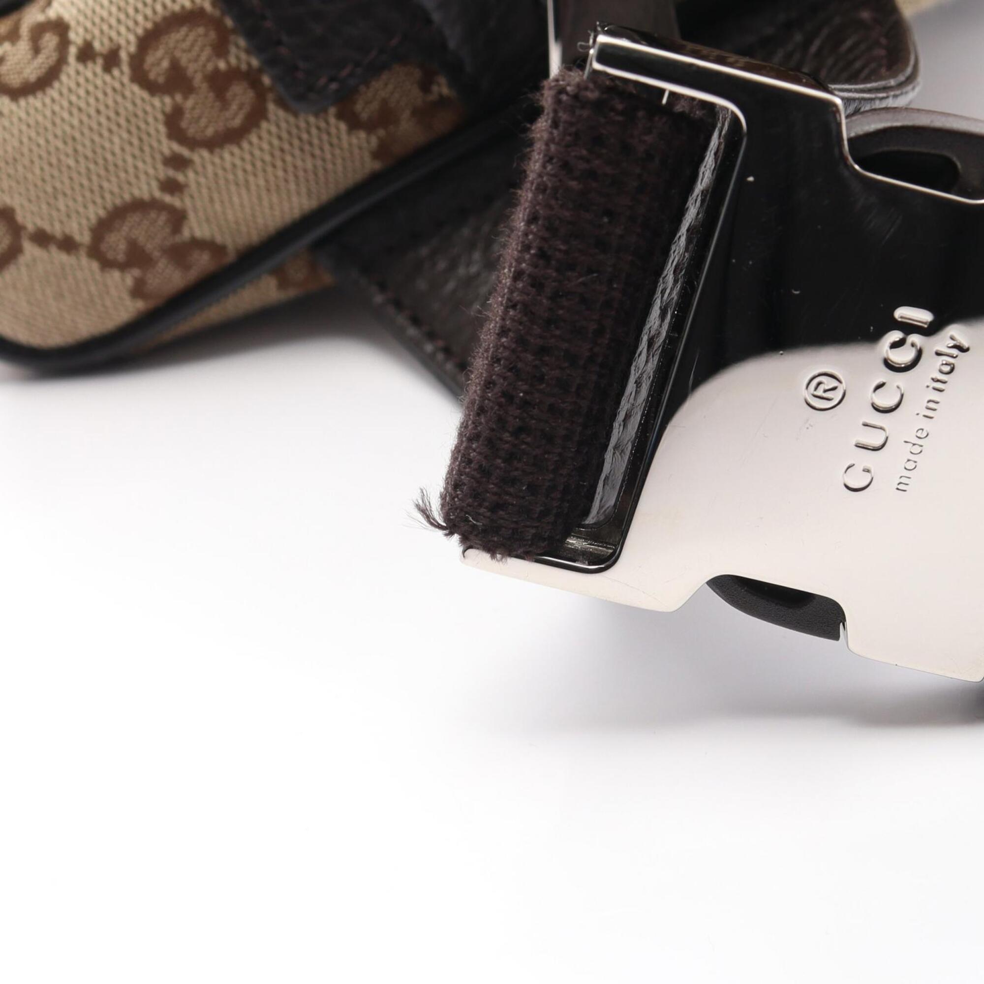 Gucci Beige Brown Gg Canvas Leather Fanny Pack (Pre-Owned)