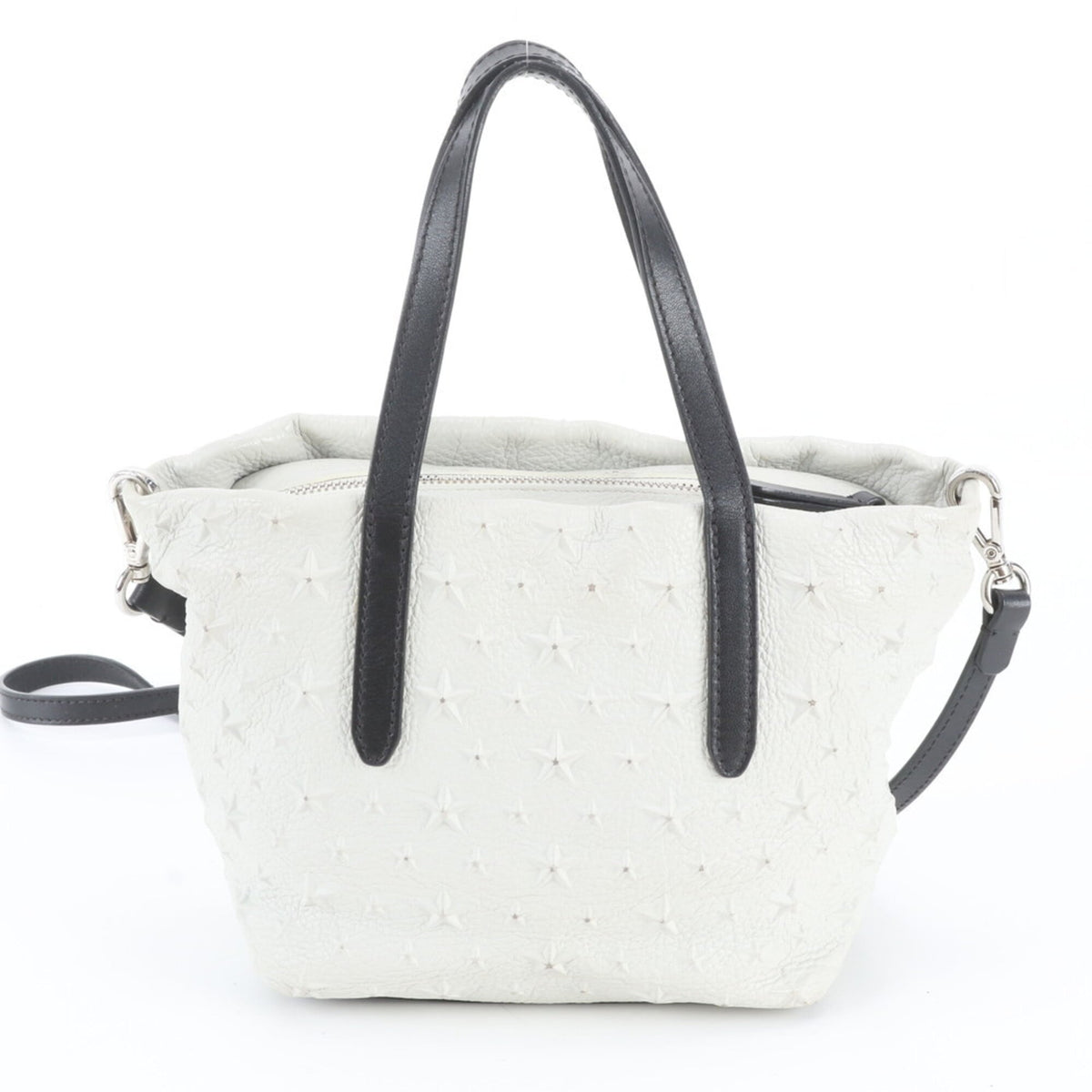 Jimmy Choo White Leather Crossbody Bag Handbag Shoulder Bag (Pre-Owned)