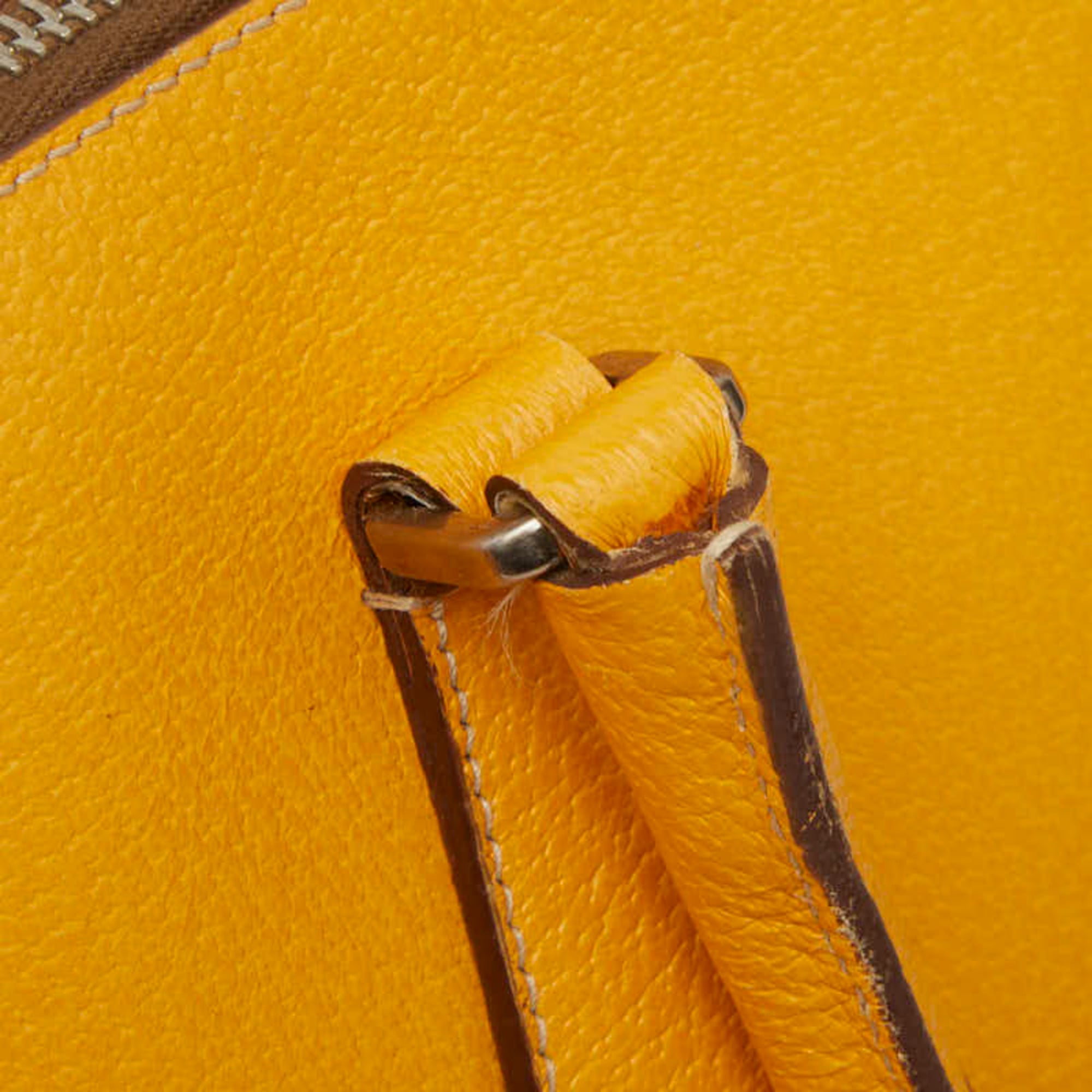 Prada Yellow Leather Boston Bag Handbag (Pre-Owned)