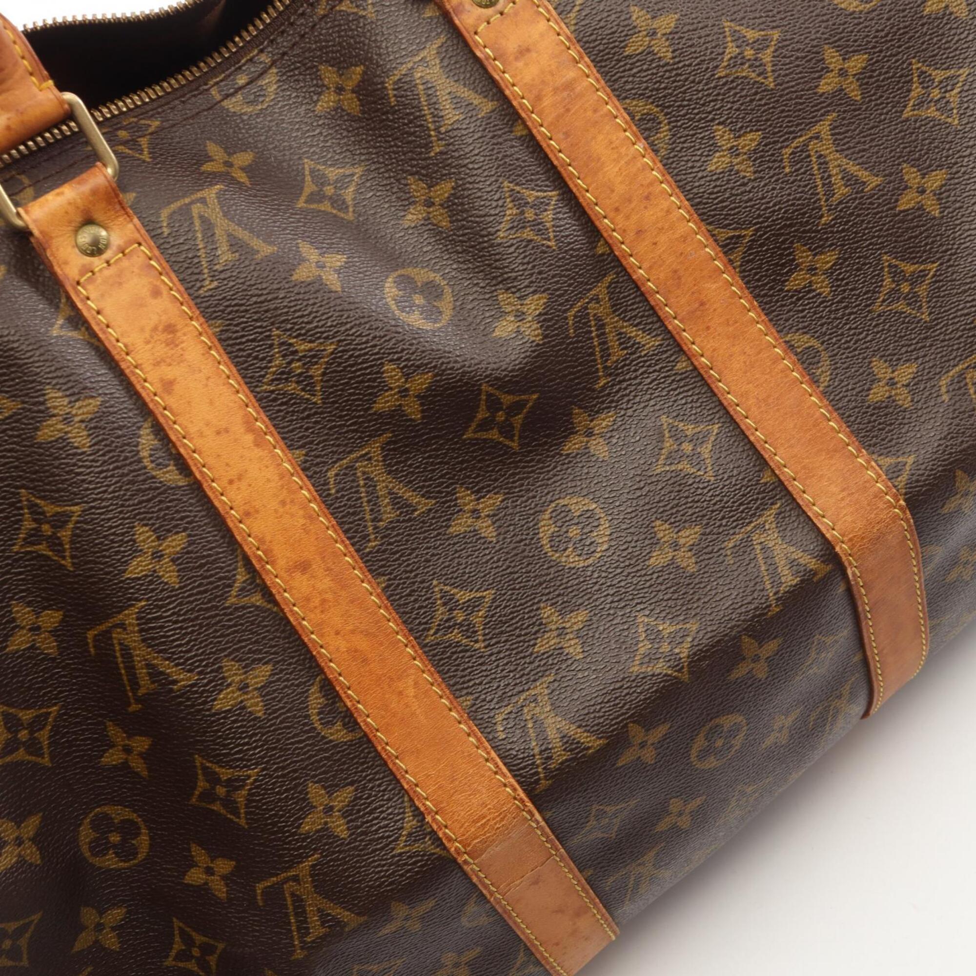 Louis Vuitton Brown Coated Canvas Leather Boston Bag Handbag (Pre-Owned)