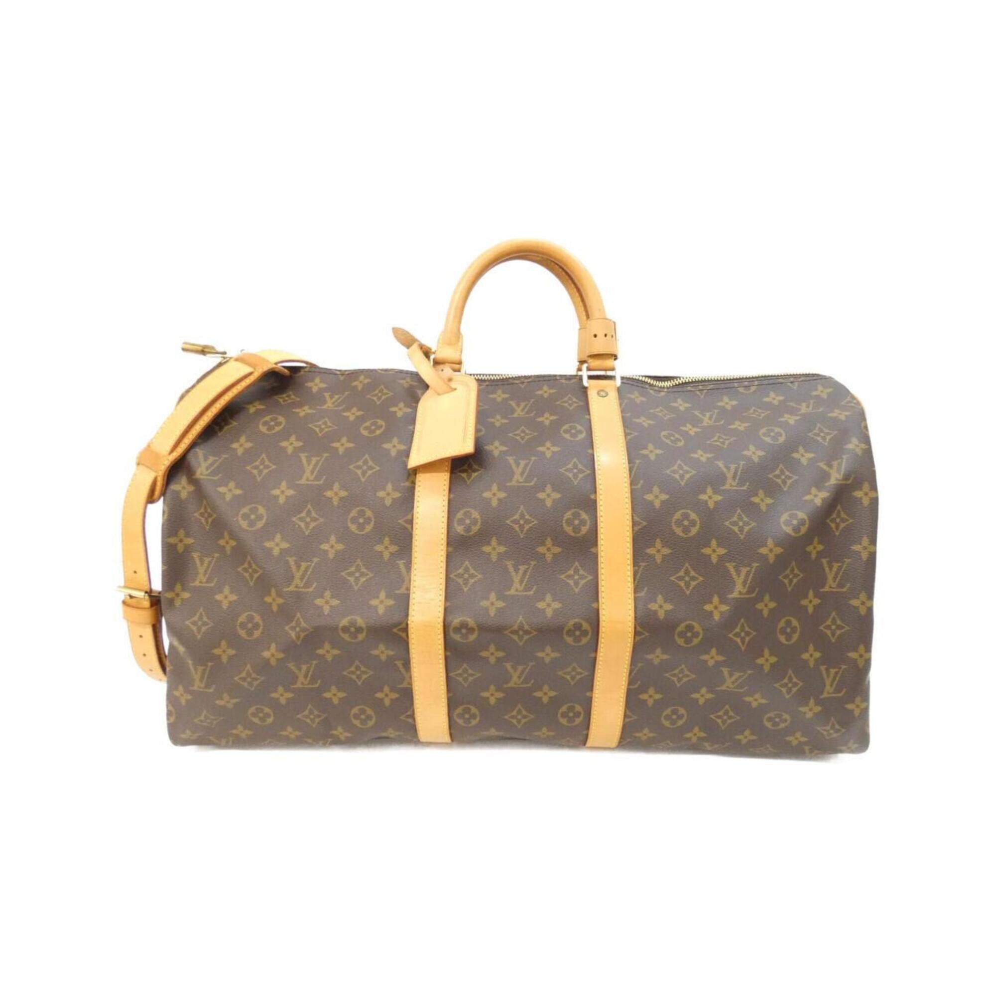 Louis Vuitton Monogram Marron Coated Canvas Boston Bag (Pre-Owned)