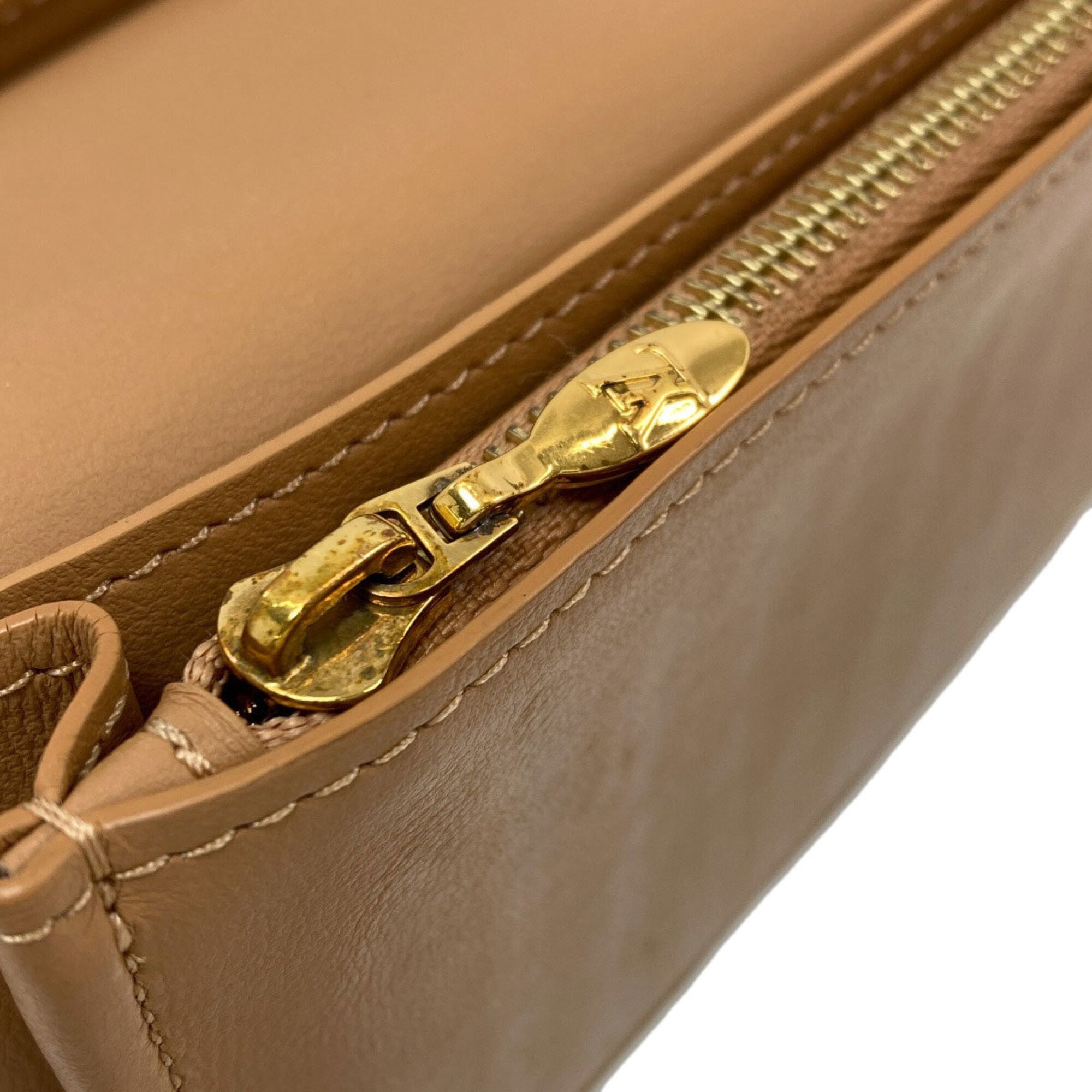 Louis Vuitton Brown Noir Leather Long Wallet (Bi-Fold) (Pre-Owned)