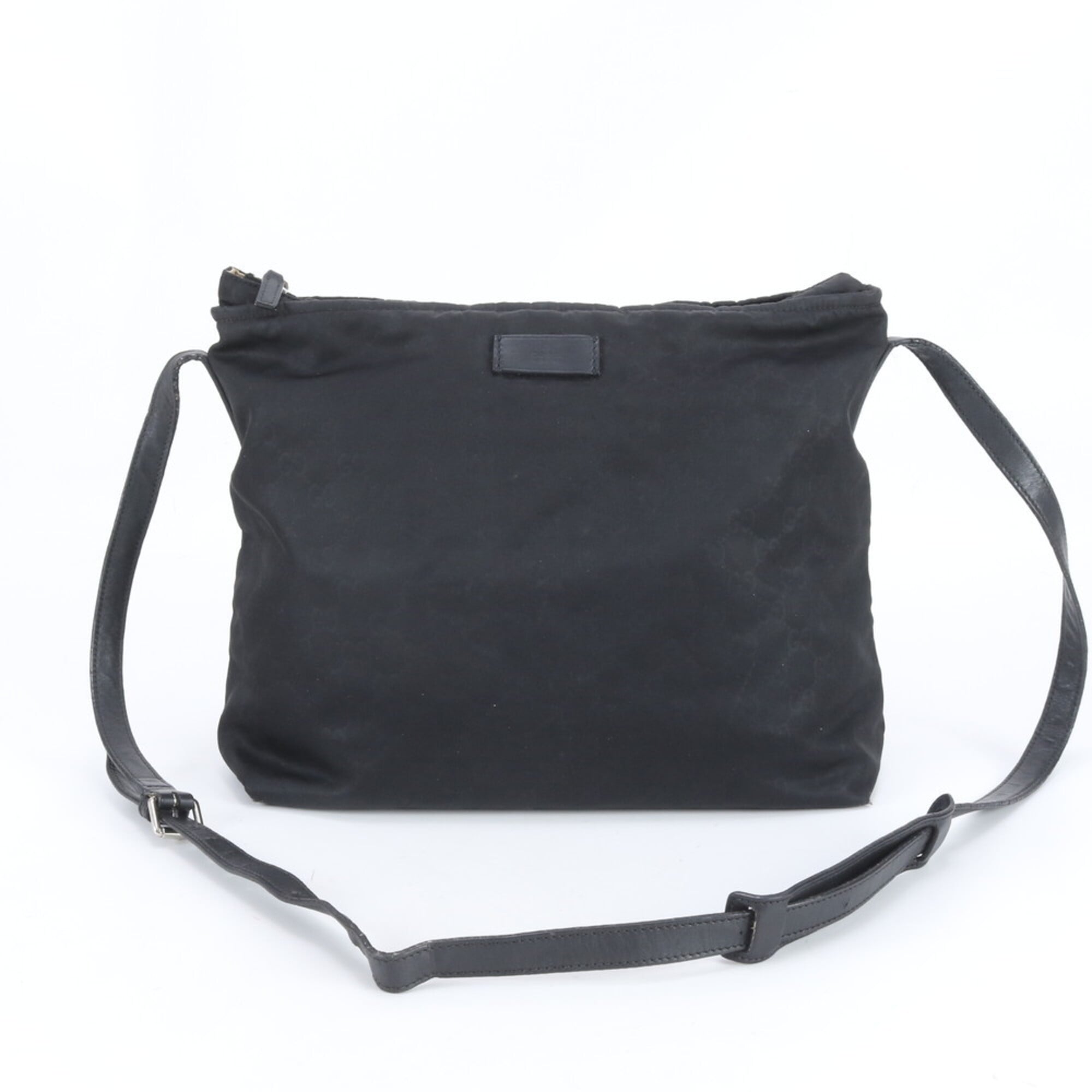 Gucci Black Leather Nylon Shoulder Bag Tote Bag (Pre-Owned)