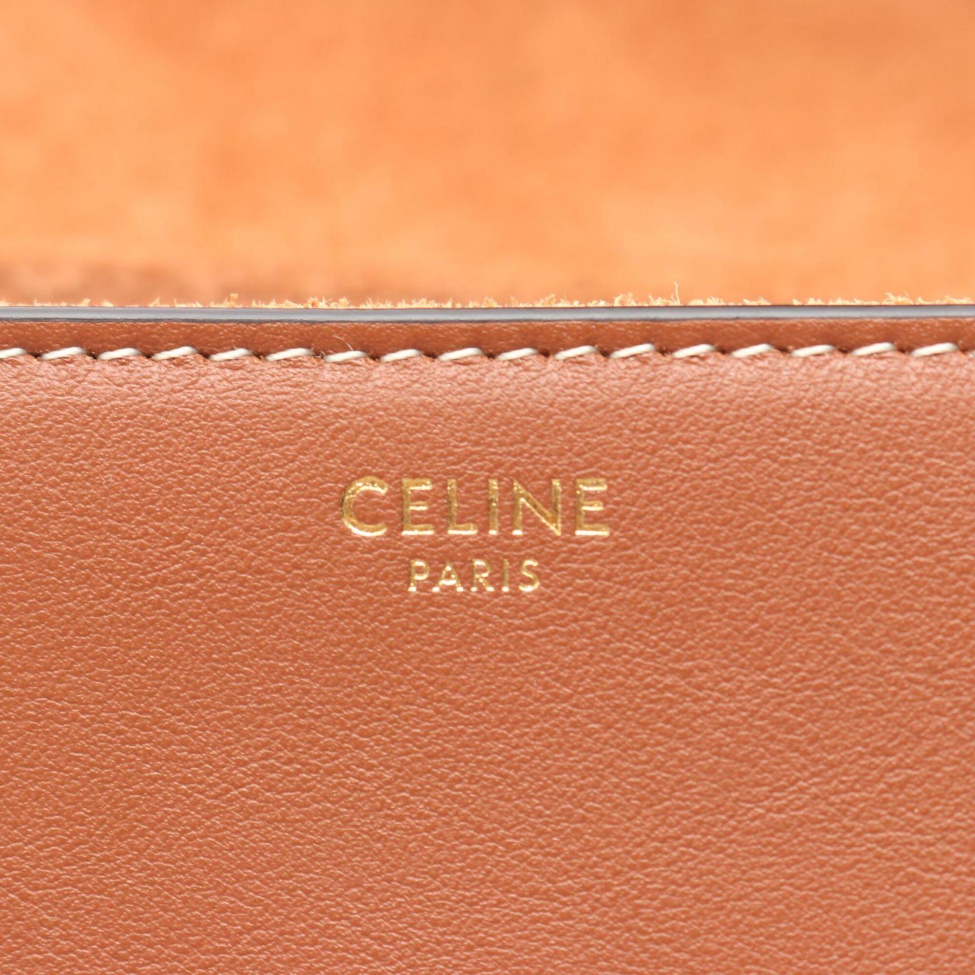 Celine Brown Leather Handbag Shoulder Bag (Pre-Owned)