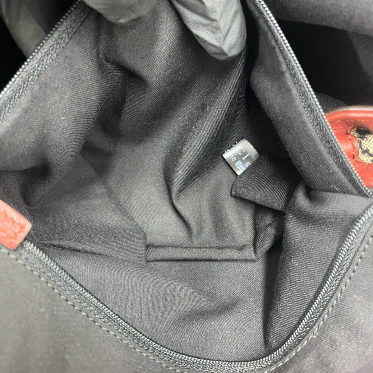 Gucci Beige Red Color Canvas Leather Handbag Tote Bag (Pre-Owned)