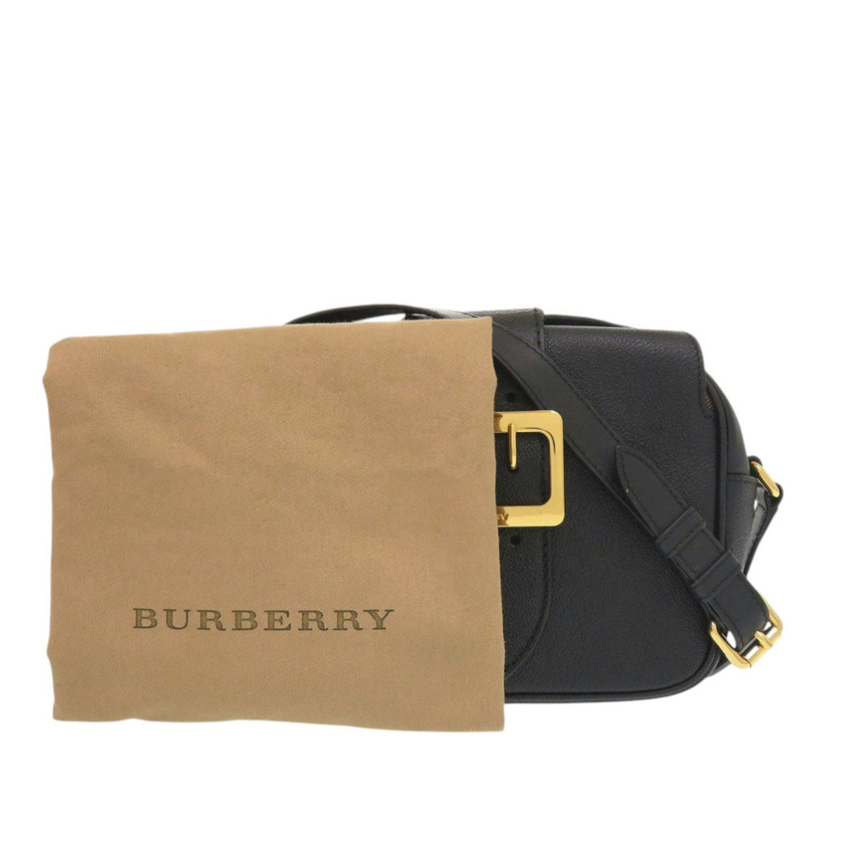 Burberry Black Leather Shoulder Bag (Pre-Owned)