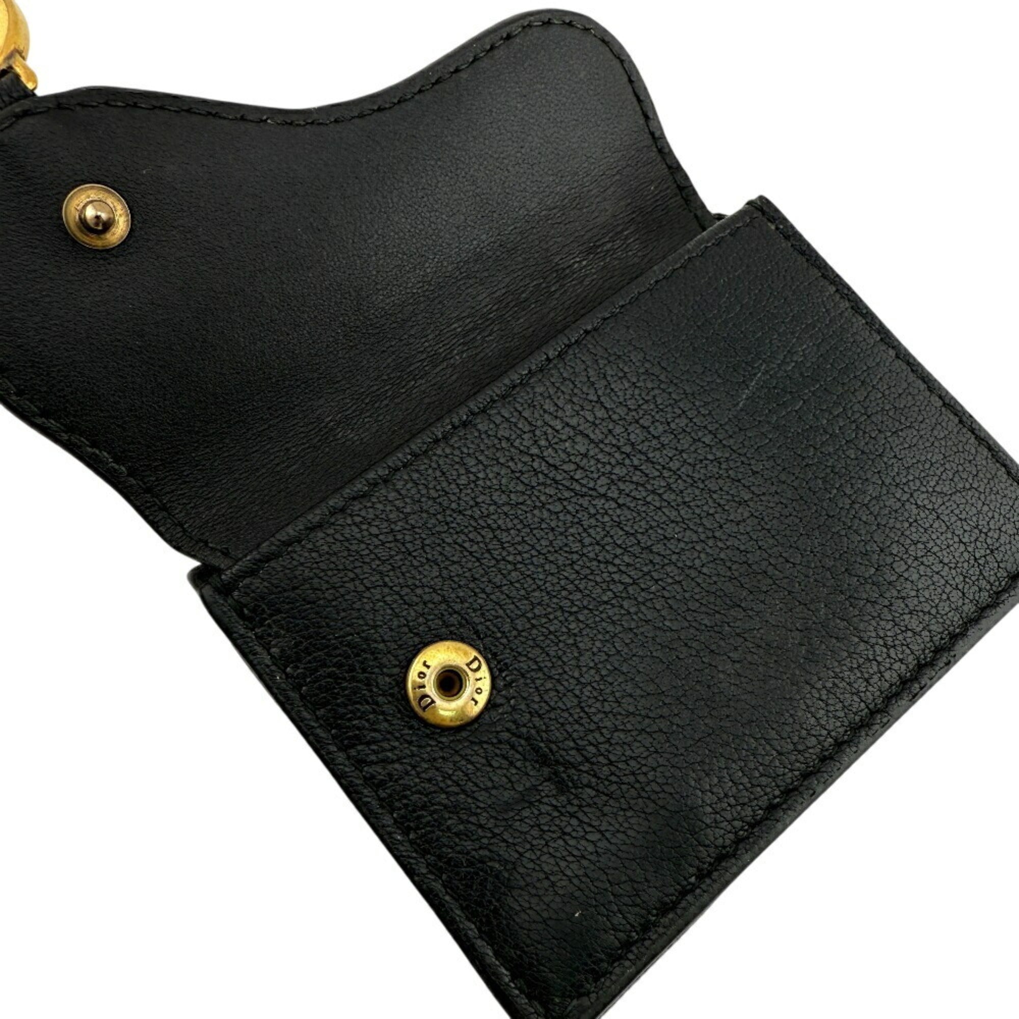 Christian Dior Black Leather Wallet (Tri-Fold) (Pre-Owned)