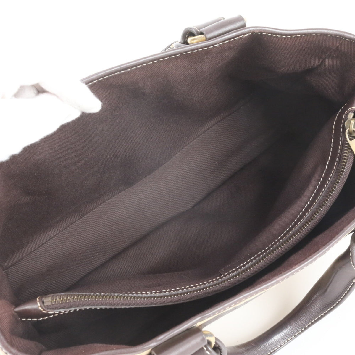Celine Beige Brown Leather Handbag Tote Bag (Pre-Owned)