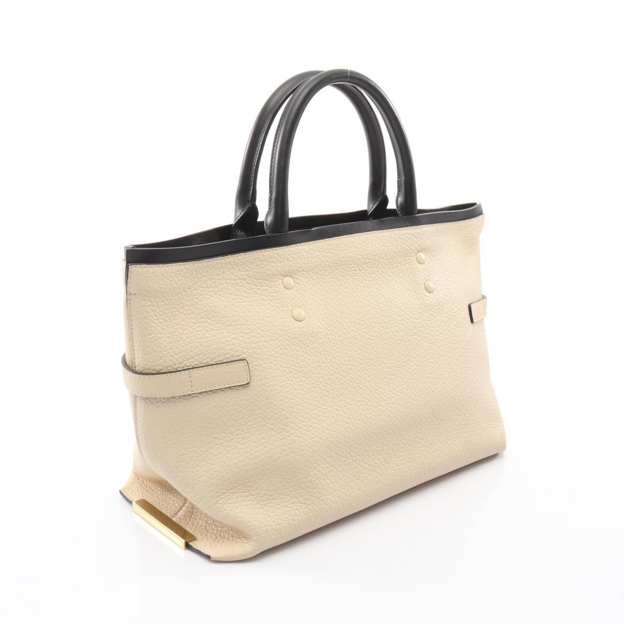 Chloé Black Ivory Leather Handbag Tote Bag (Pre-Owned)