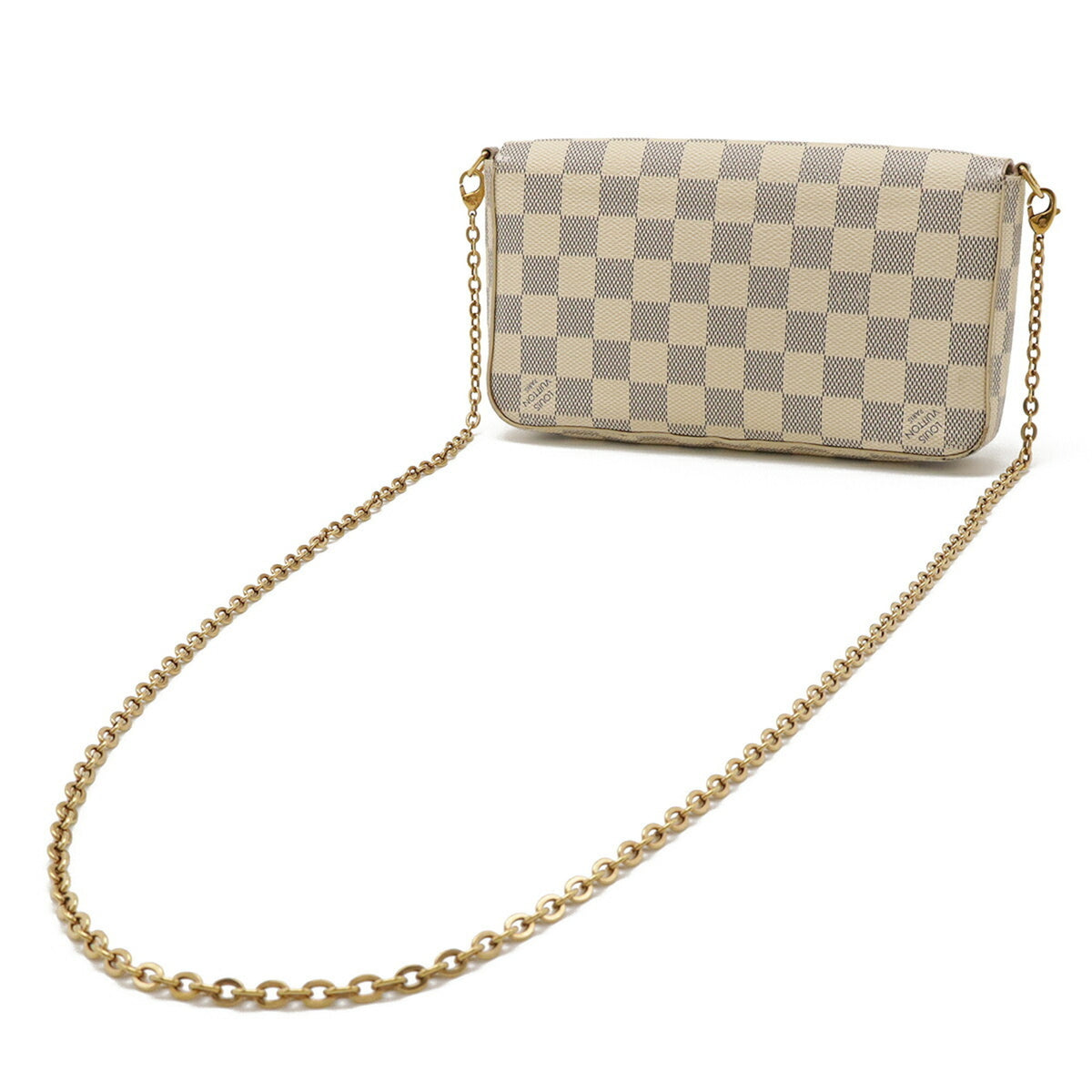 Louis Vuitton Damier Azur Ivory Damier Azur Clutch Bag Pochette Shoulder Bag (Pre-Owned)