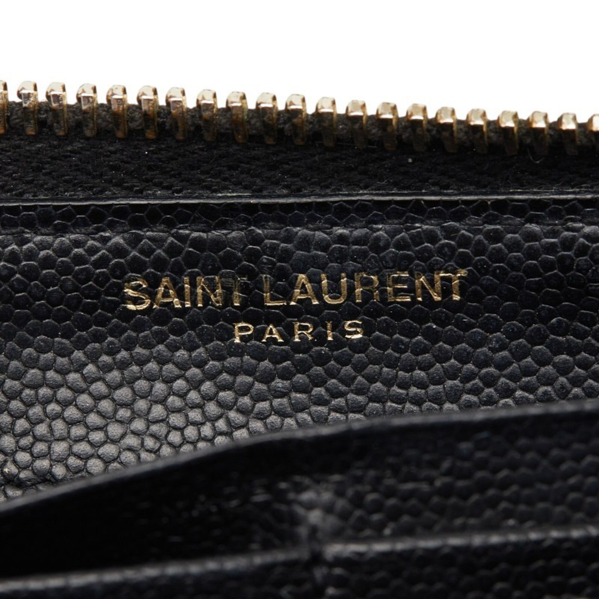 Saint Laurent Black Leather Long Wallet (Bi-Fold) (Pre-Owned)