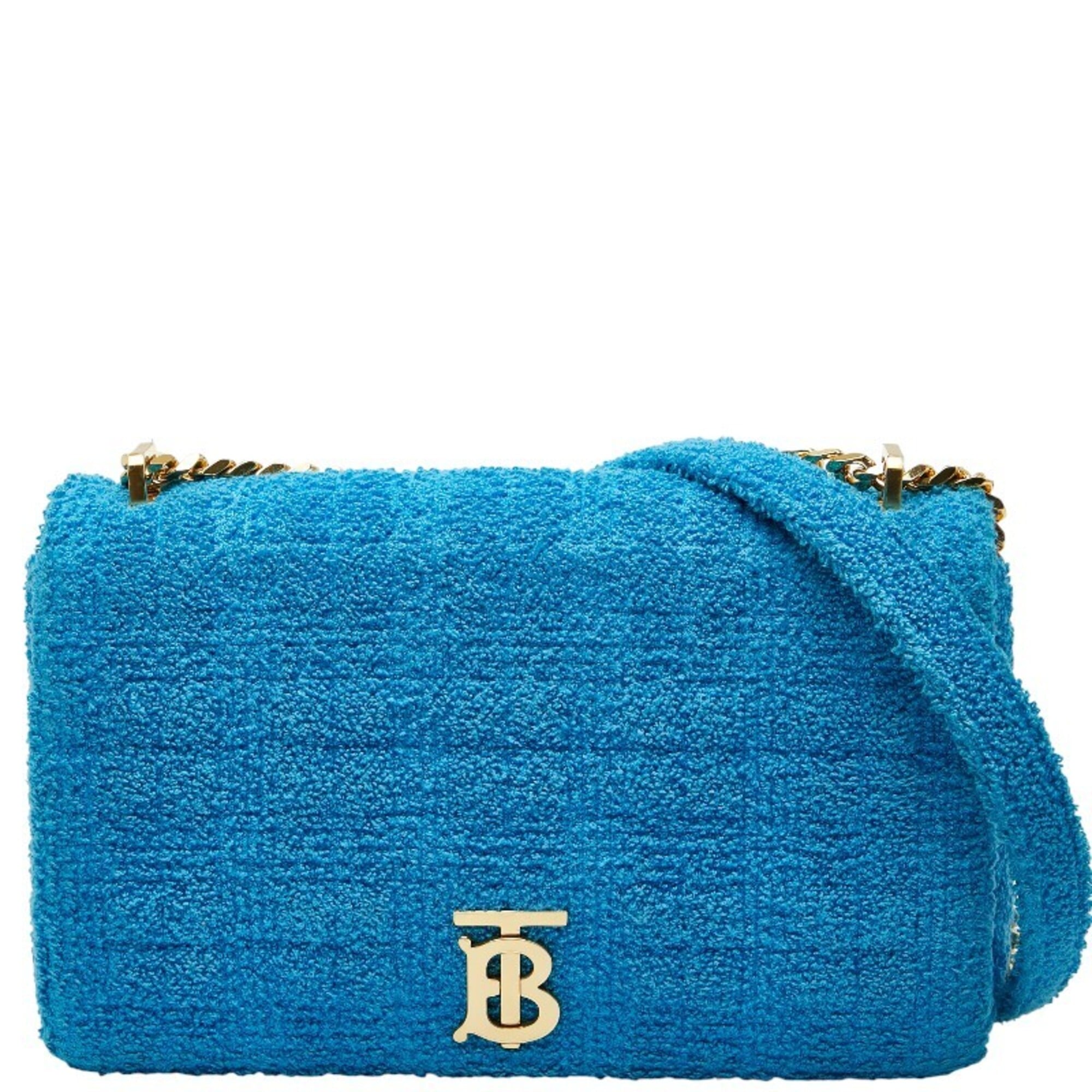 Burberry Blue Pile Fabric Shoulder Bag (Pre-Owned)