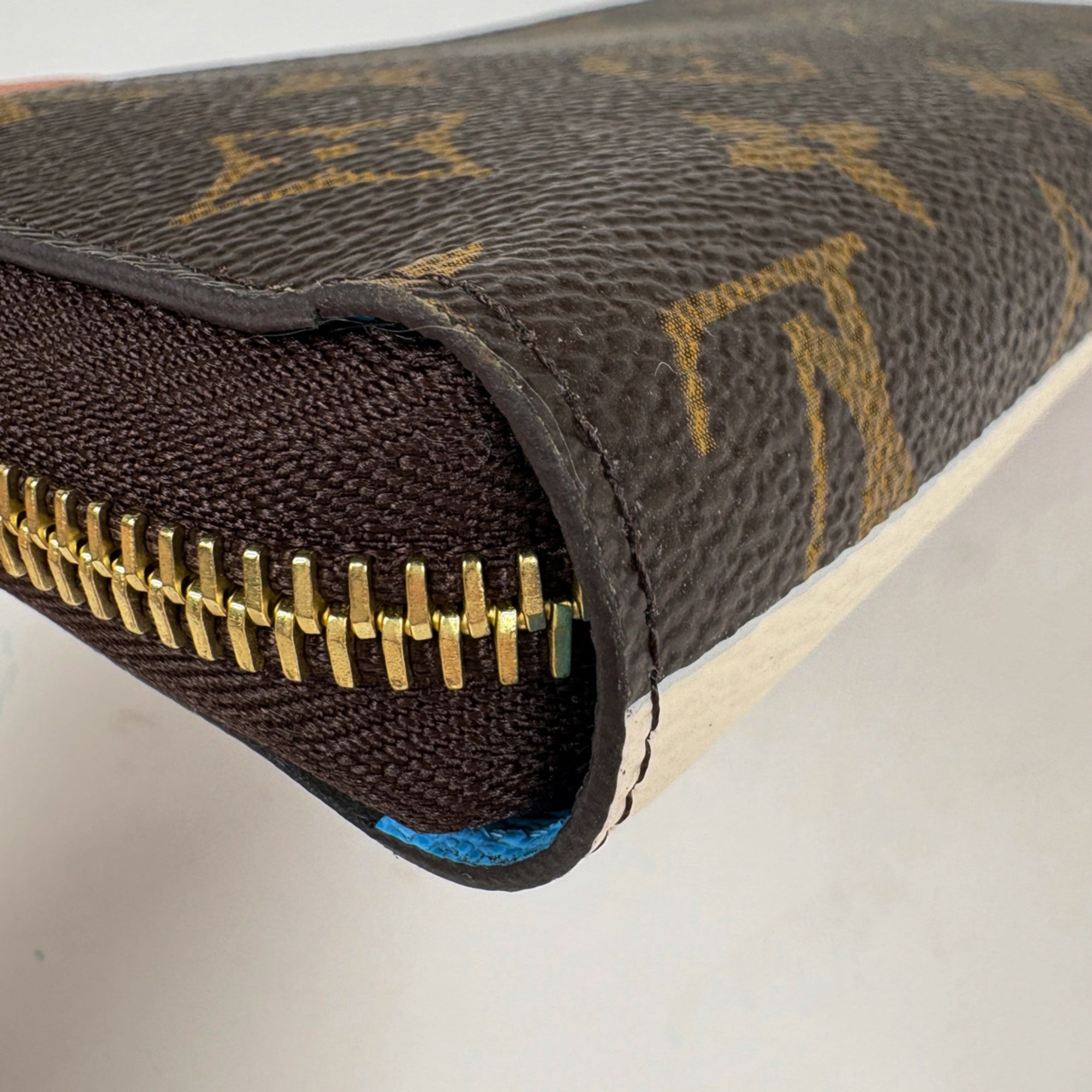 Louis Vuitton Monogram Blue Brown Monogram Long Wallet (Bi-Fold) (Pre-Owned)