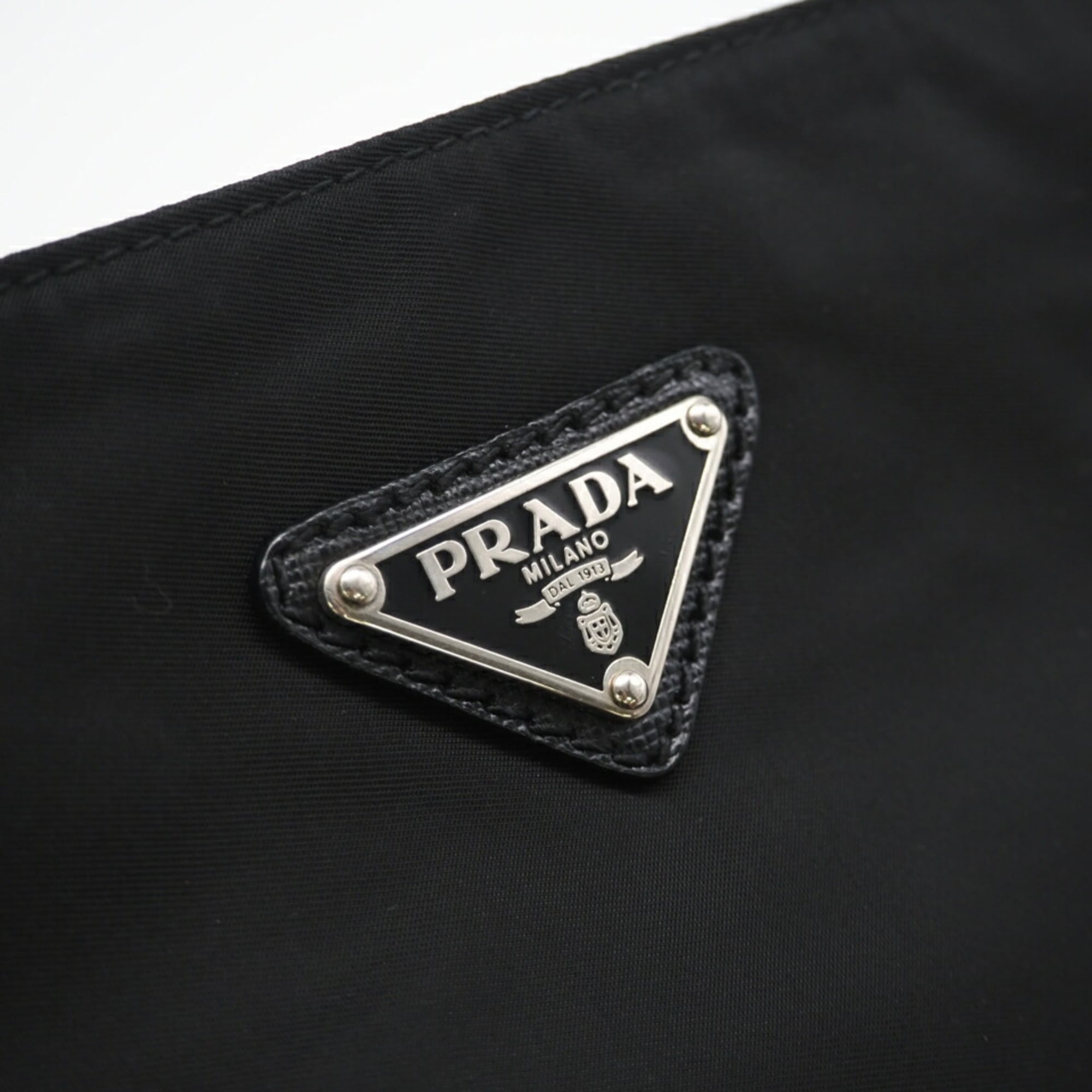 Prada Black Nero Nylon Leather Shoulder Bag (Pre-Owned)