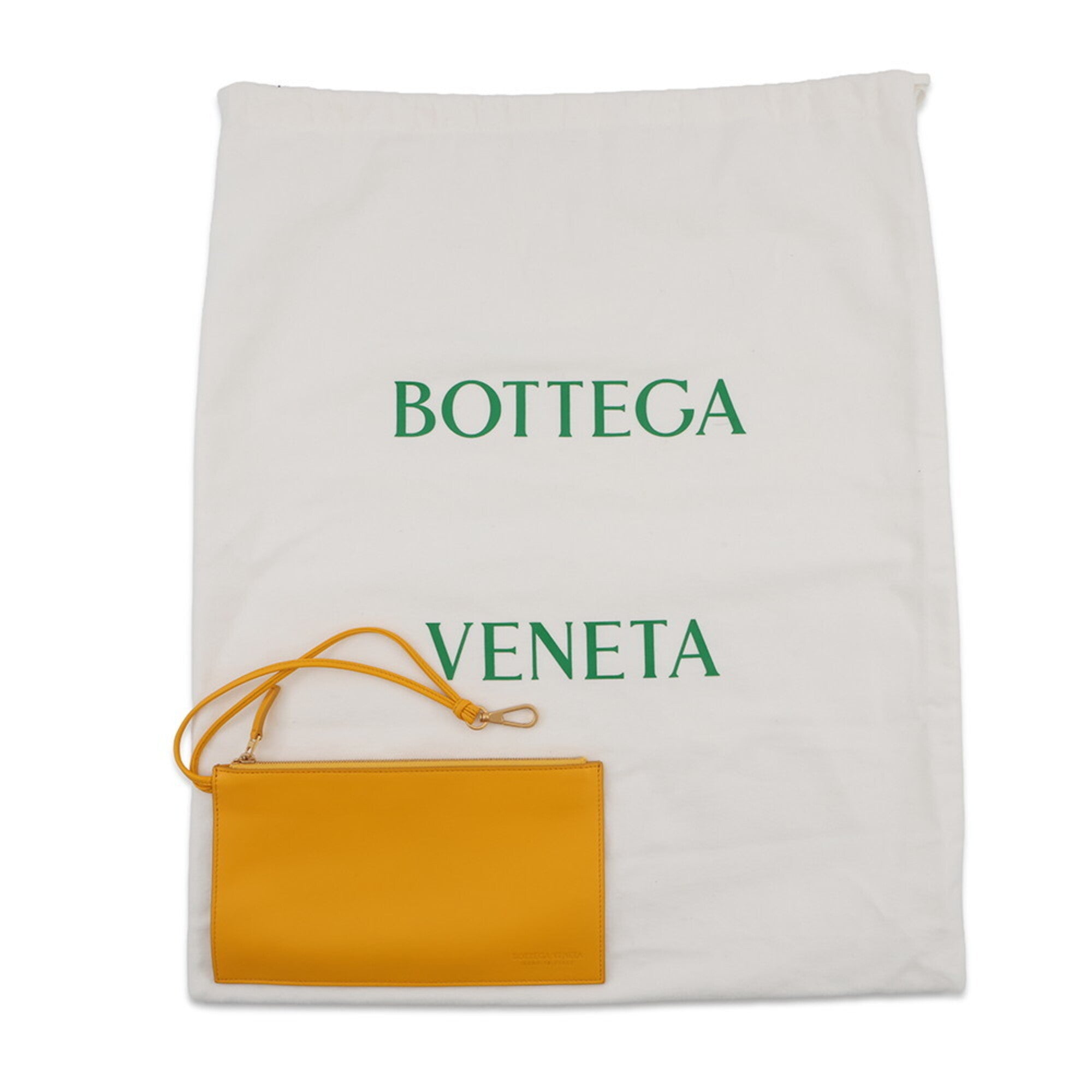 Bottega Veneta Yellow Leather Handbag Pouch (Pre-Owned)