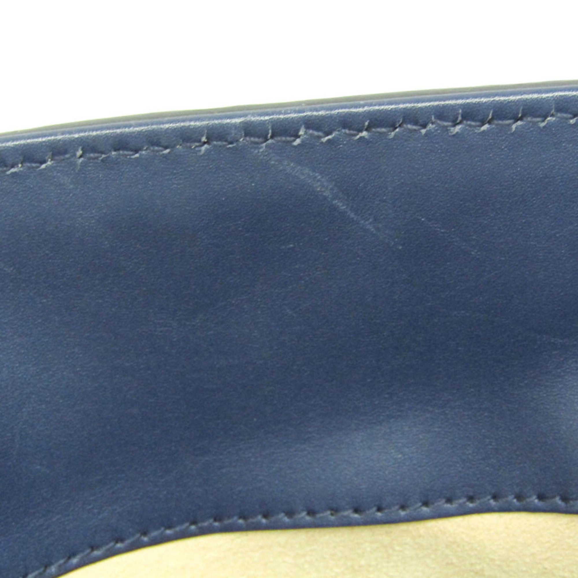 Gucci Guccissima Blue Leather Handbag Shoulder Bag (Pre-Owned)