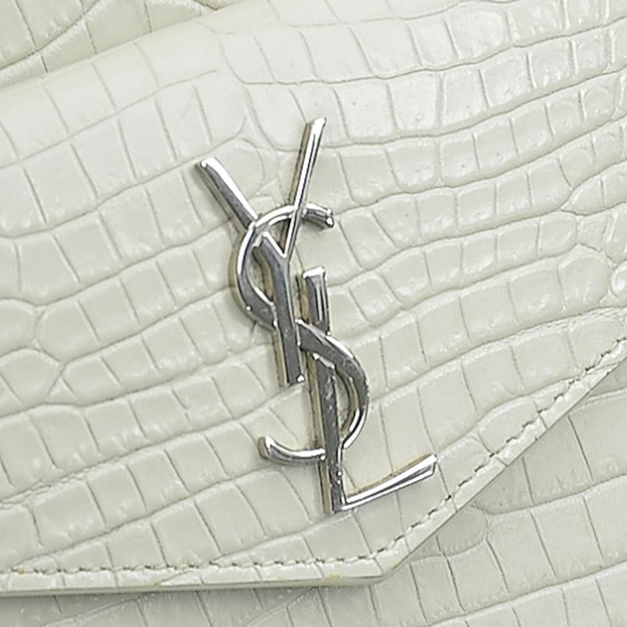 Saint Laurent Ivory Leather Handbag Pouch Shoulder Bag (Pre-Owned)