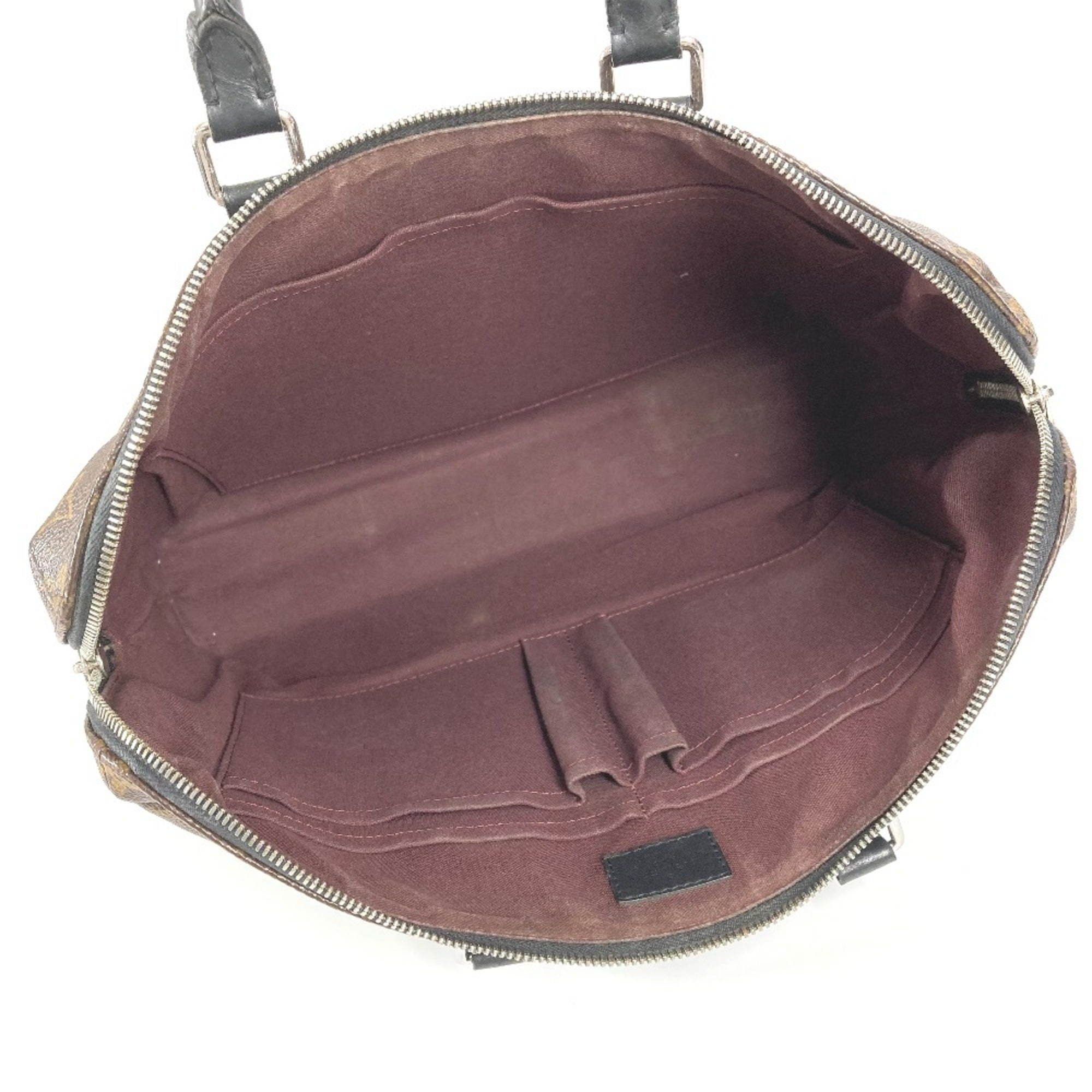 Louis Vuitton Black Brown Monogram Canvas Handbag (Pre-Owned)