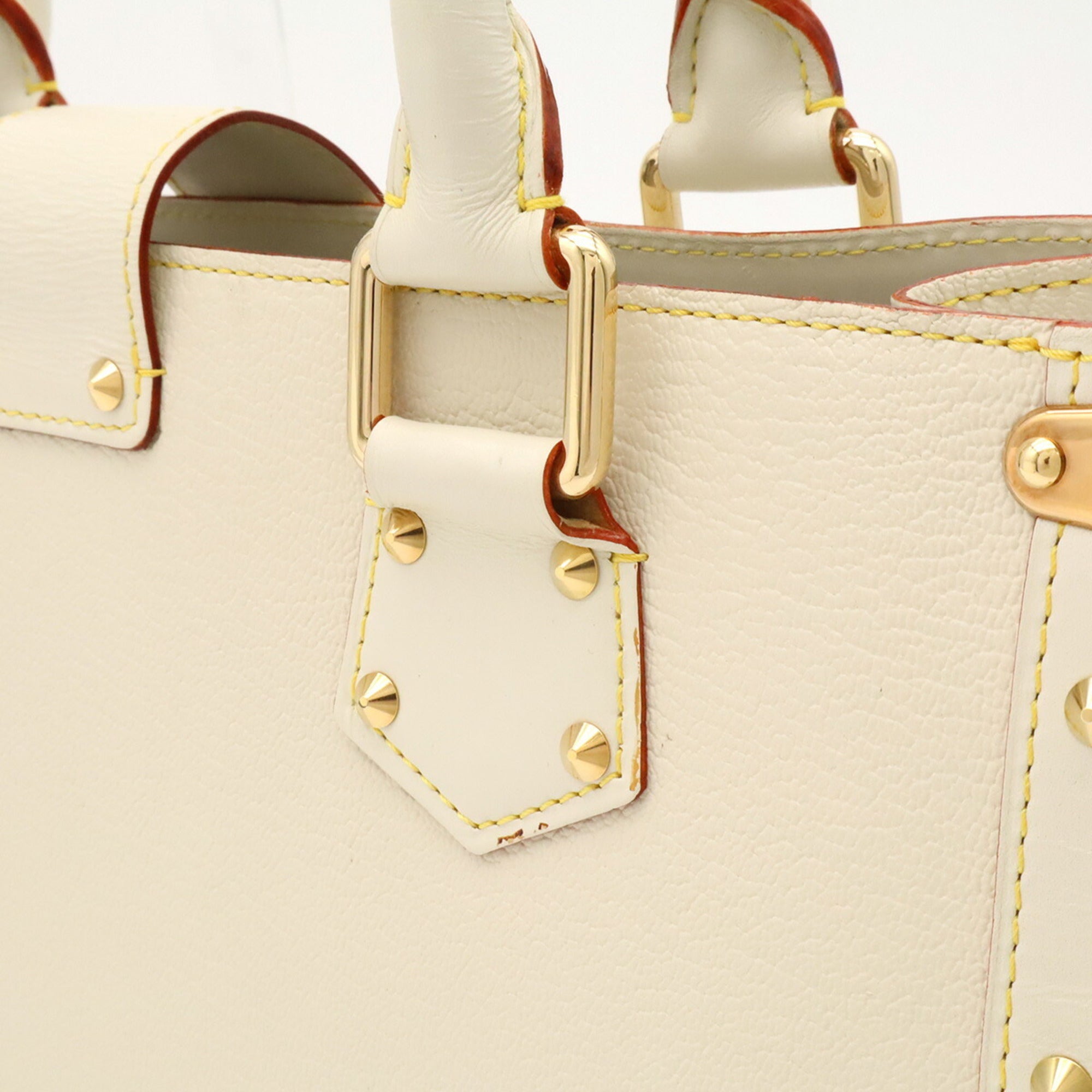 Louis Vuitton Blanc White Suhali Leather Handbag Tote Bag (Pre-Owned)