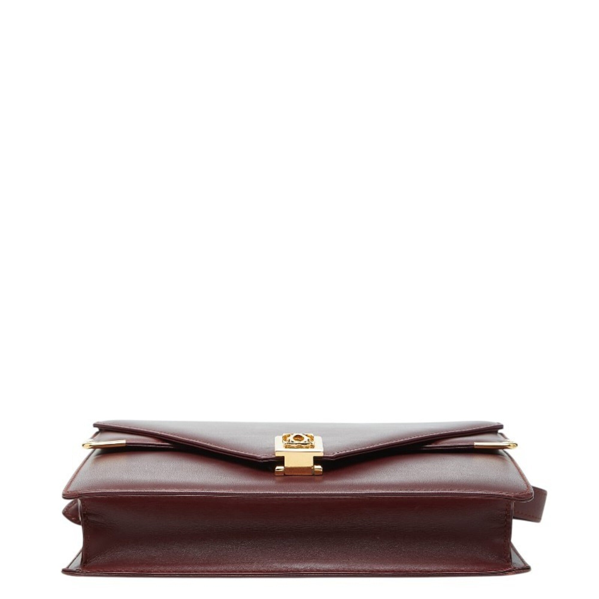 Cartier Must Bordeaux Wine Red Leather Shoulder Bag (Pre-Owned)