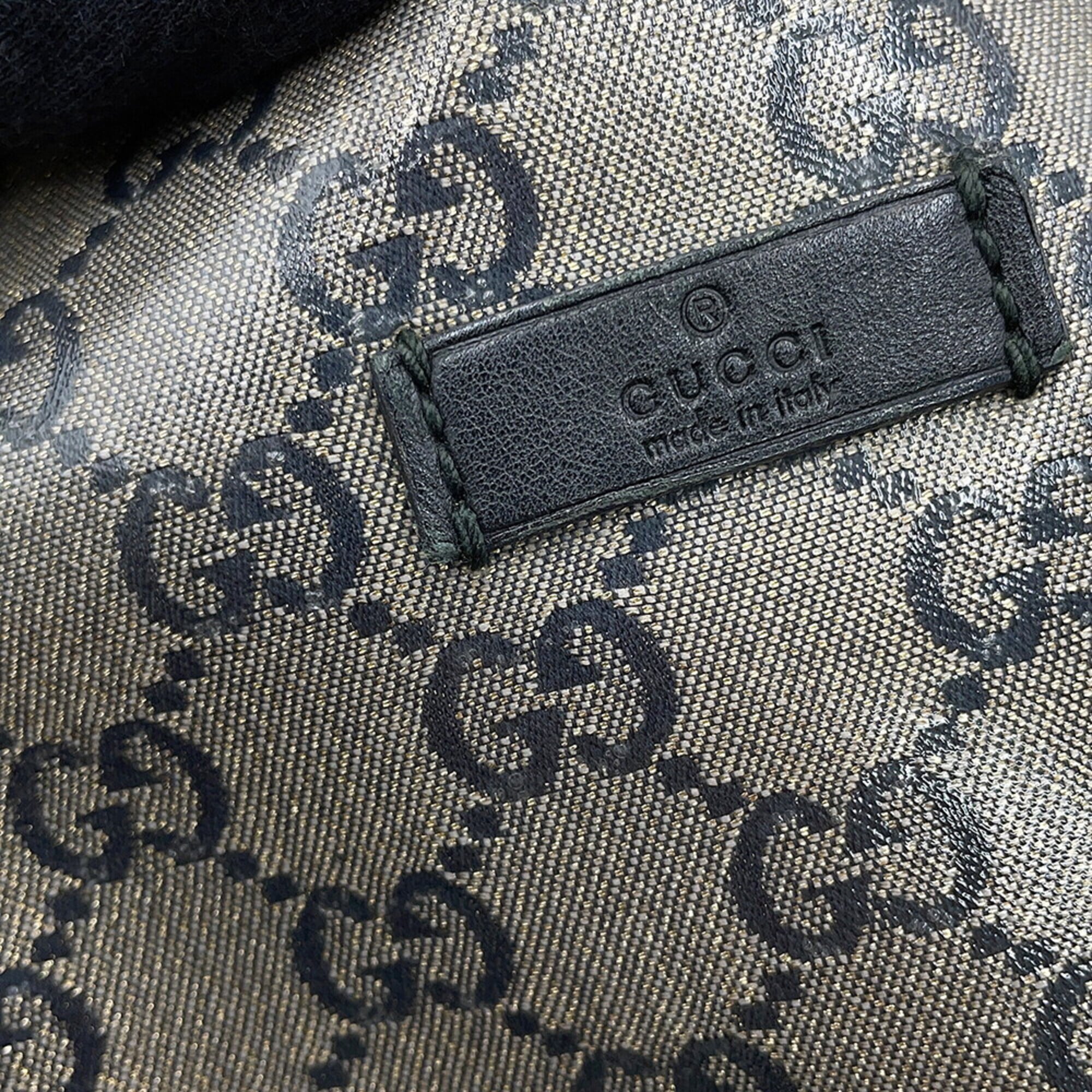 Gucci Black Gold Gray Pvc Leather Shoulder Bag (Pre-Owned)